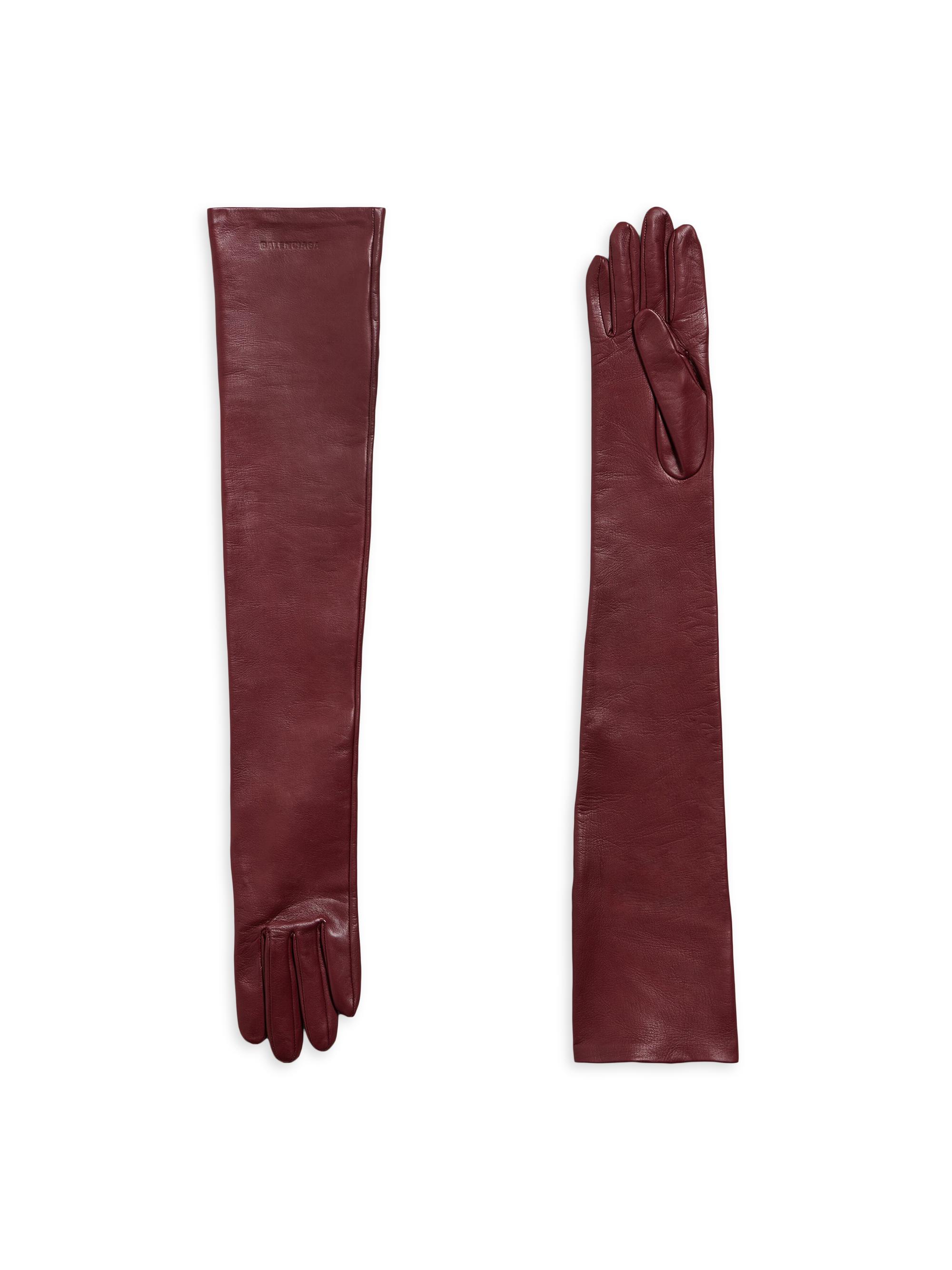 Balenciaga Women's Long Gloves - Burgundy