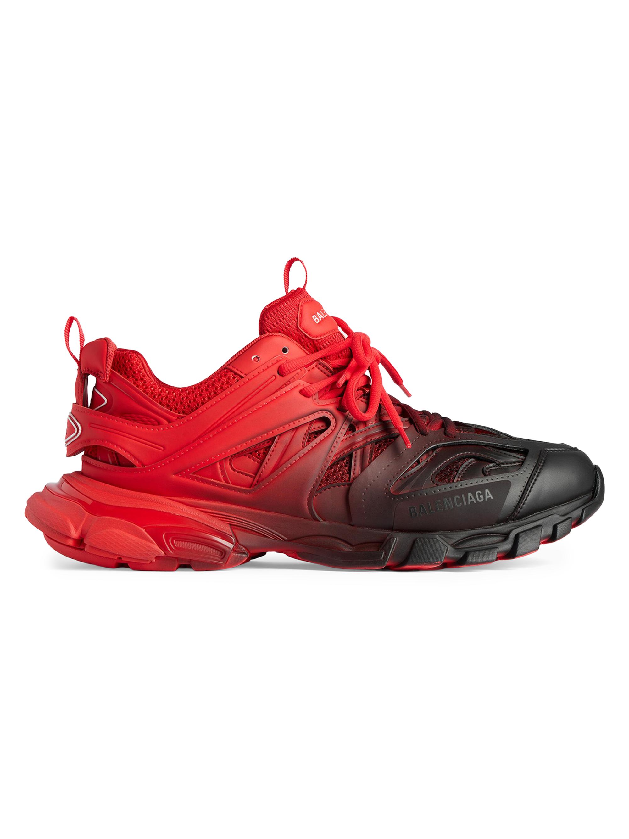 Balenciaga Men's Track Gradient Sneakers - Red Black