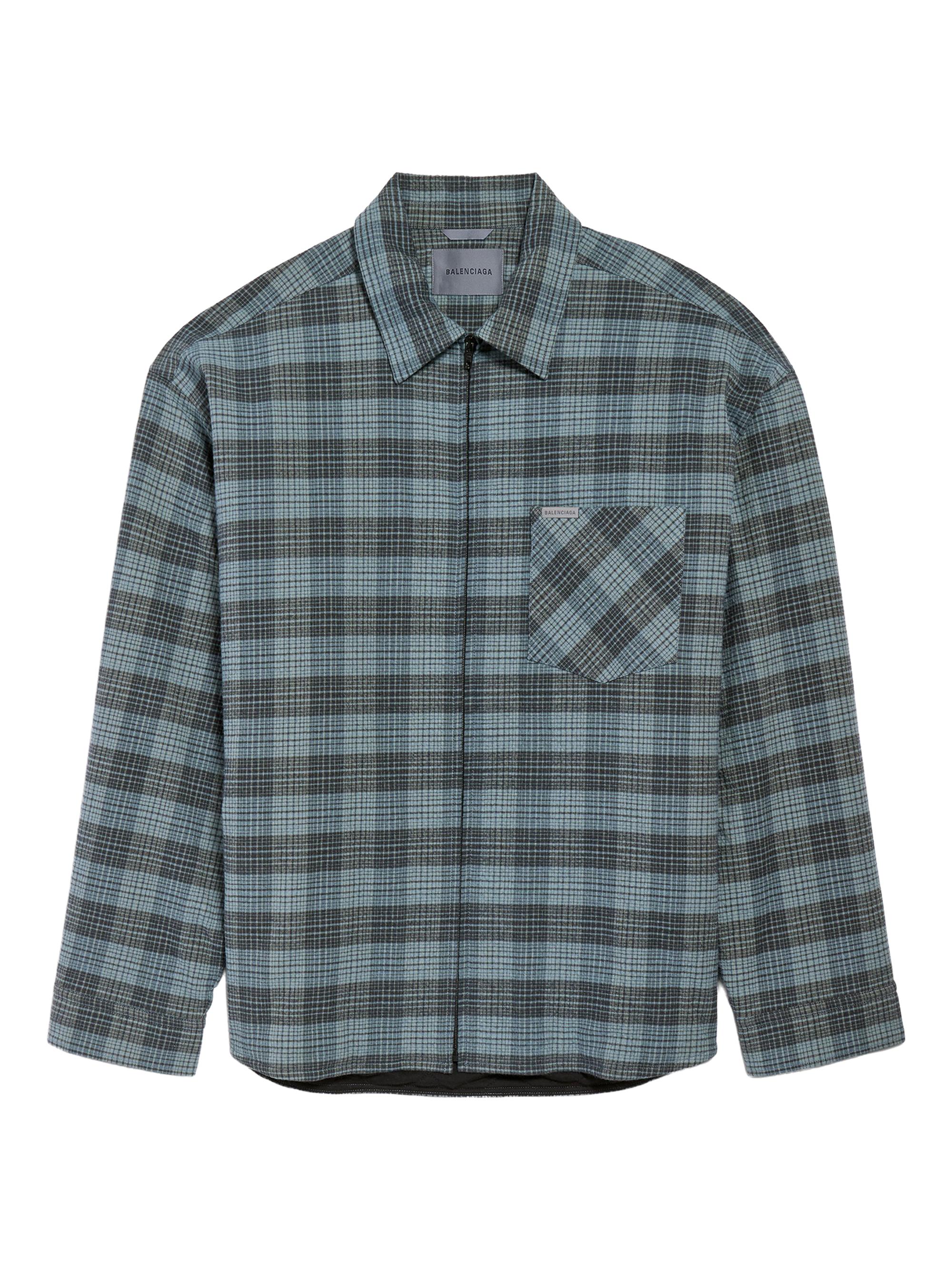 Balenciaga Men's Padded Overshirt - Blue