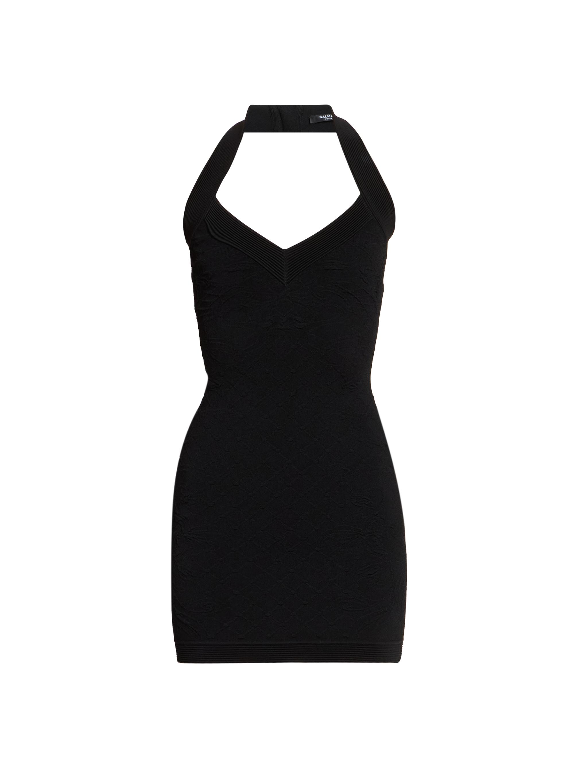 Balmain Women's Compact Knit Halter Minidress - Noir - Women's Clothing