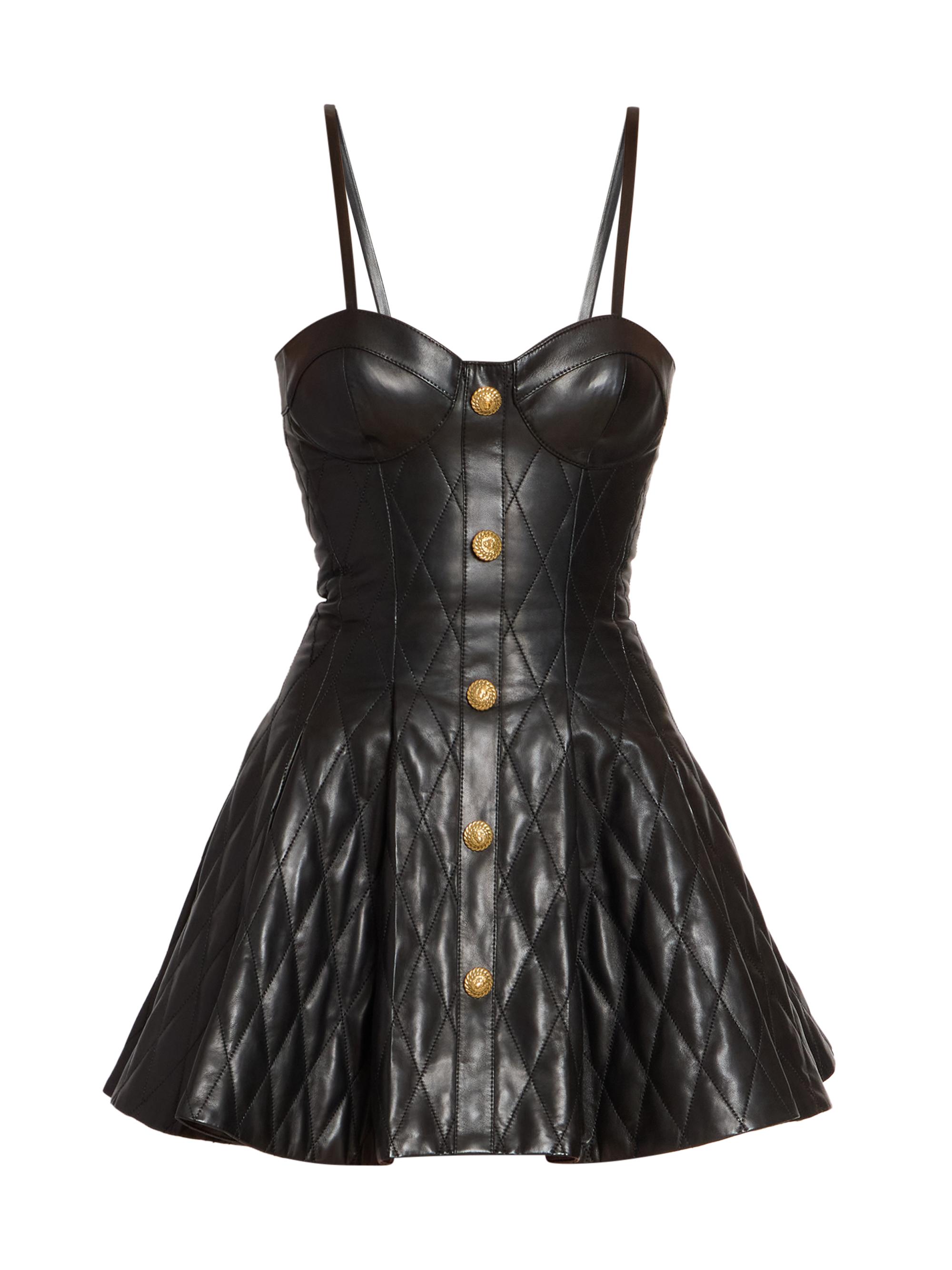 balmain leather bustier dress Balmain