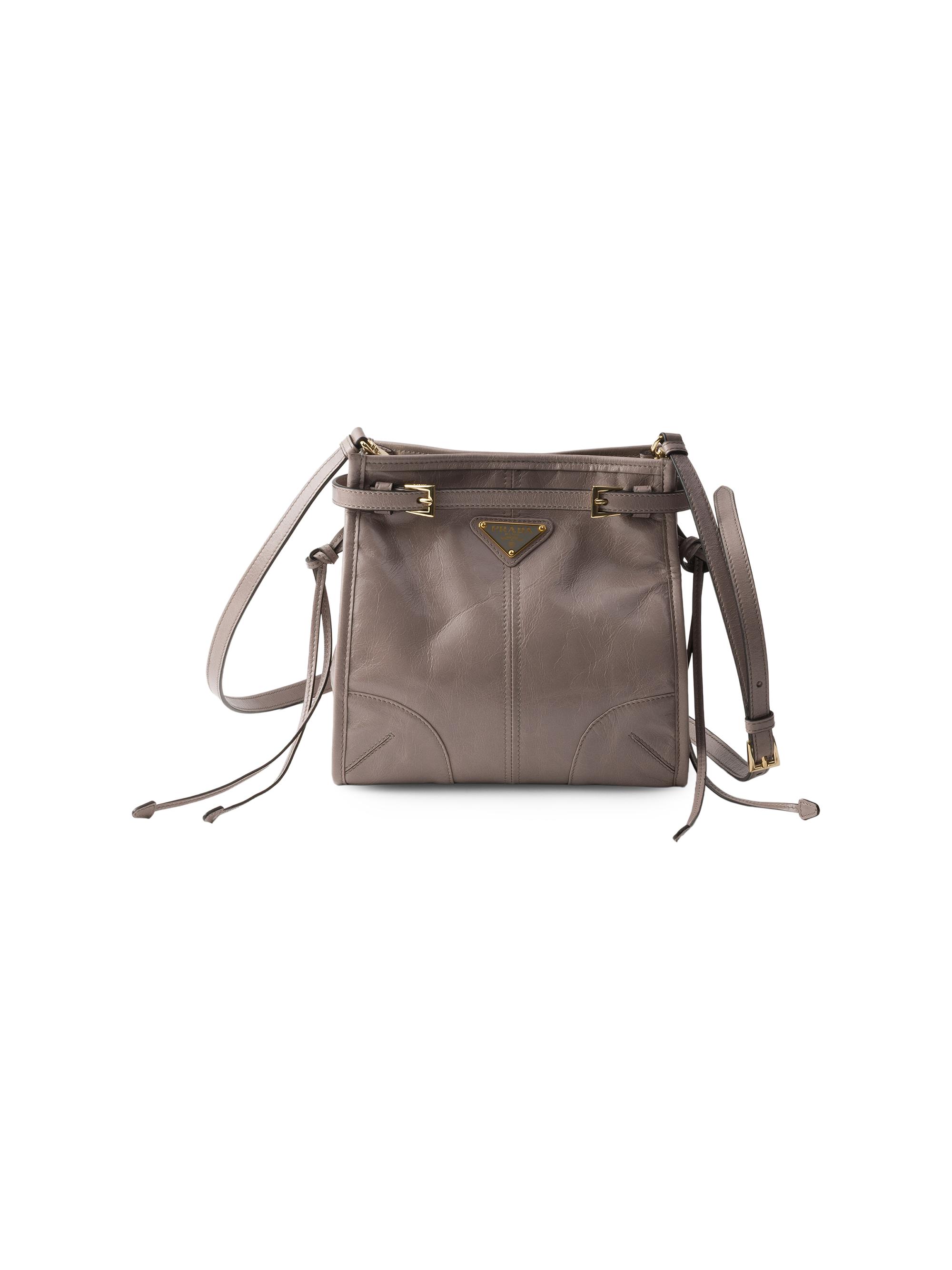 Prada Women's  Bonnie Leather Mini Shoulder Bag - Grey