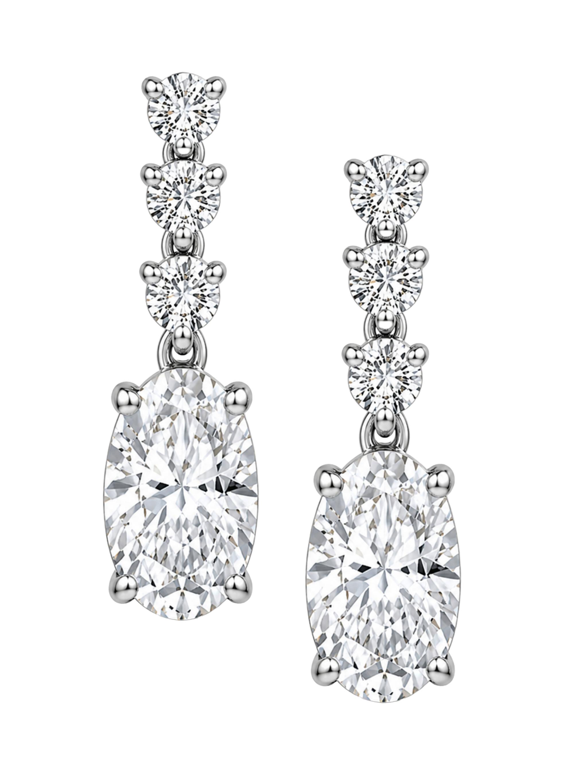 Saks Fifth Avenue Diamonds Women's 18K White Gold & 3.00 TCW Lab-Grown Diamond Drop Earrings - White Gold