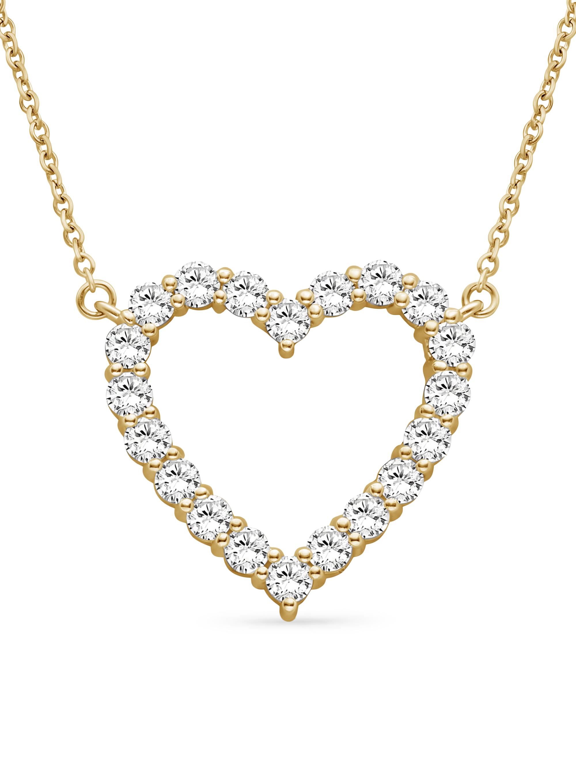 Saks Fifth Avenue Diamonds Women's 18K Gold & 1.00 TCW Lab-Grown Diamond Heart Pendant Necklace - White Gold