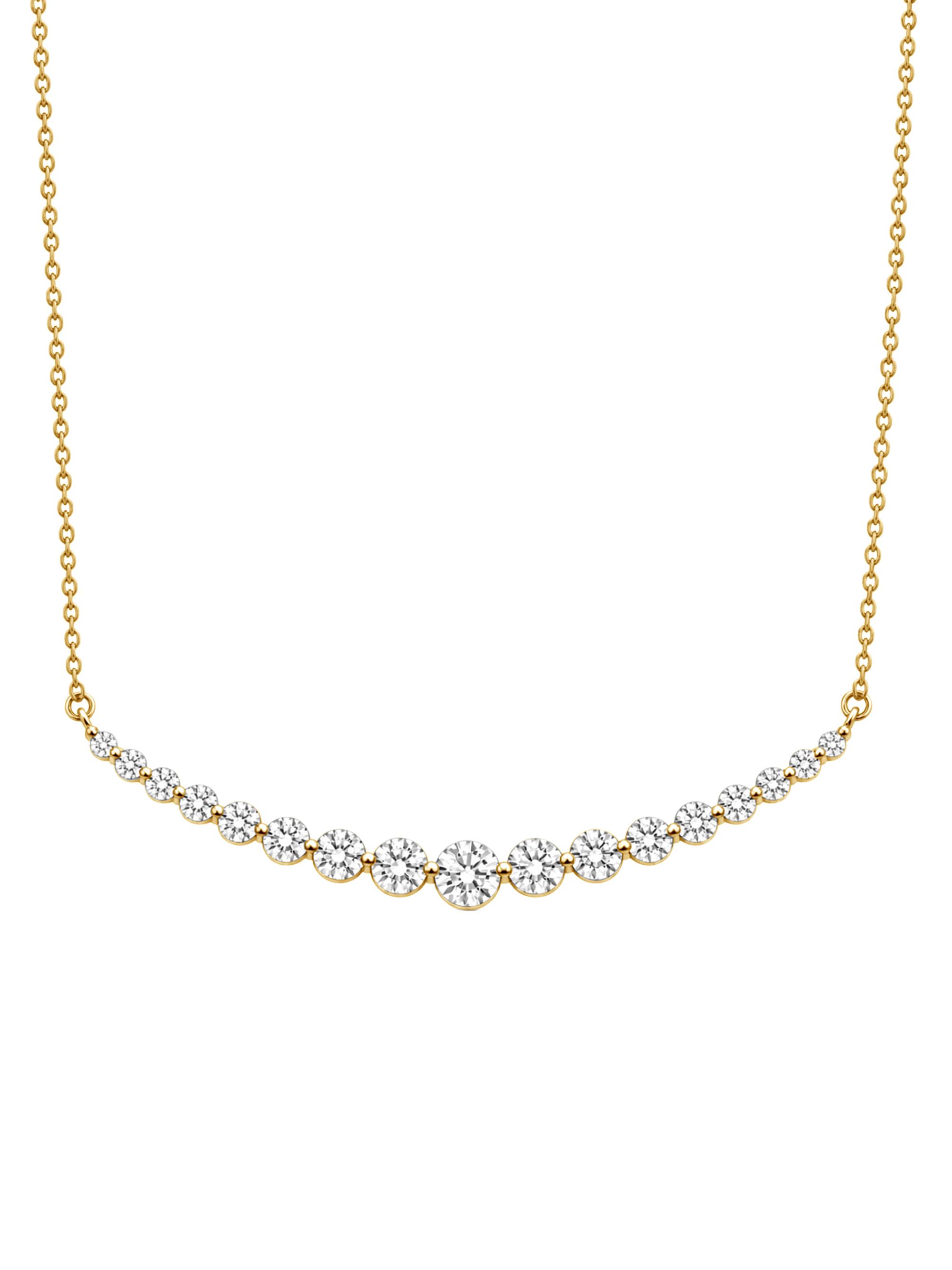 Saks Fifth Avenue Diamonds Women's 18K Yellow Gold & 3.00 TCW Lab-Grown Diamond Curved Bar Pendant Necklace - Yellow Gold