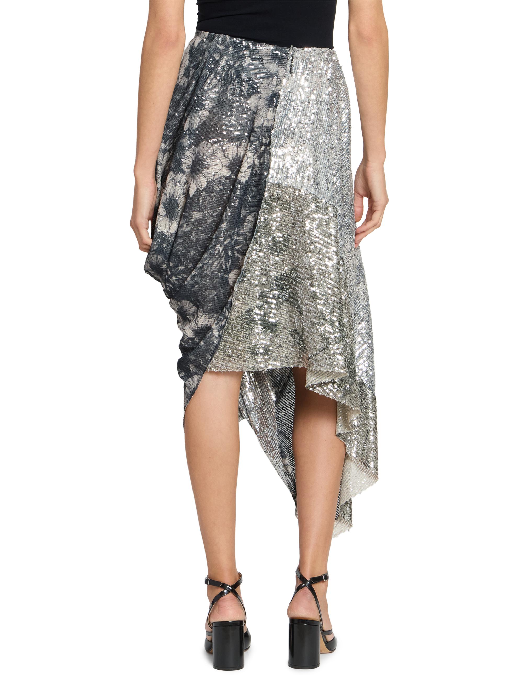 Maison Margiela Sequin Floral Draped Midi-Skirt | Saks Fifth Avenue
