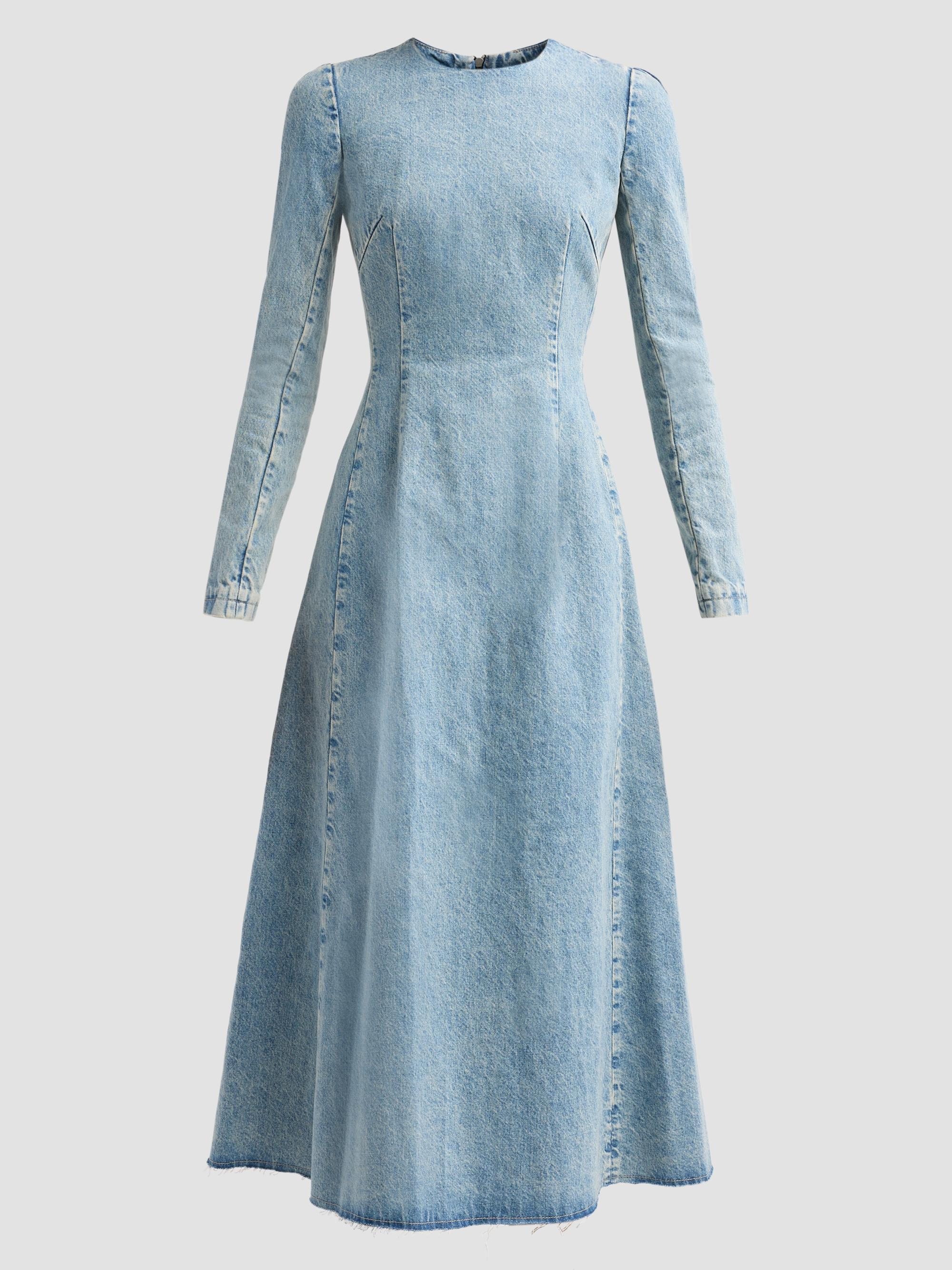 margiela denim dress Denim dress with contrast pockets