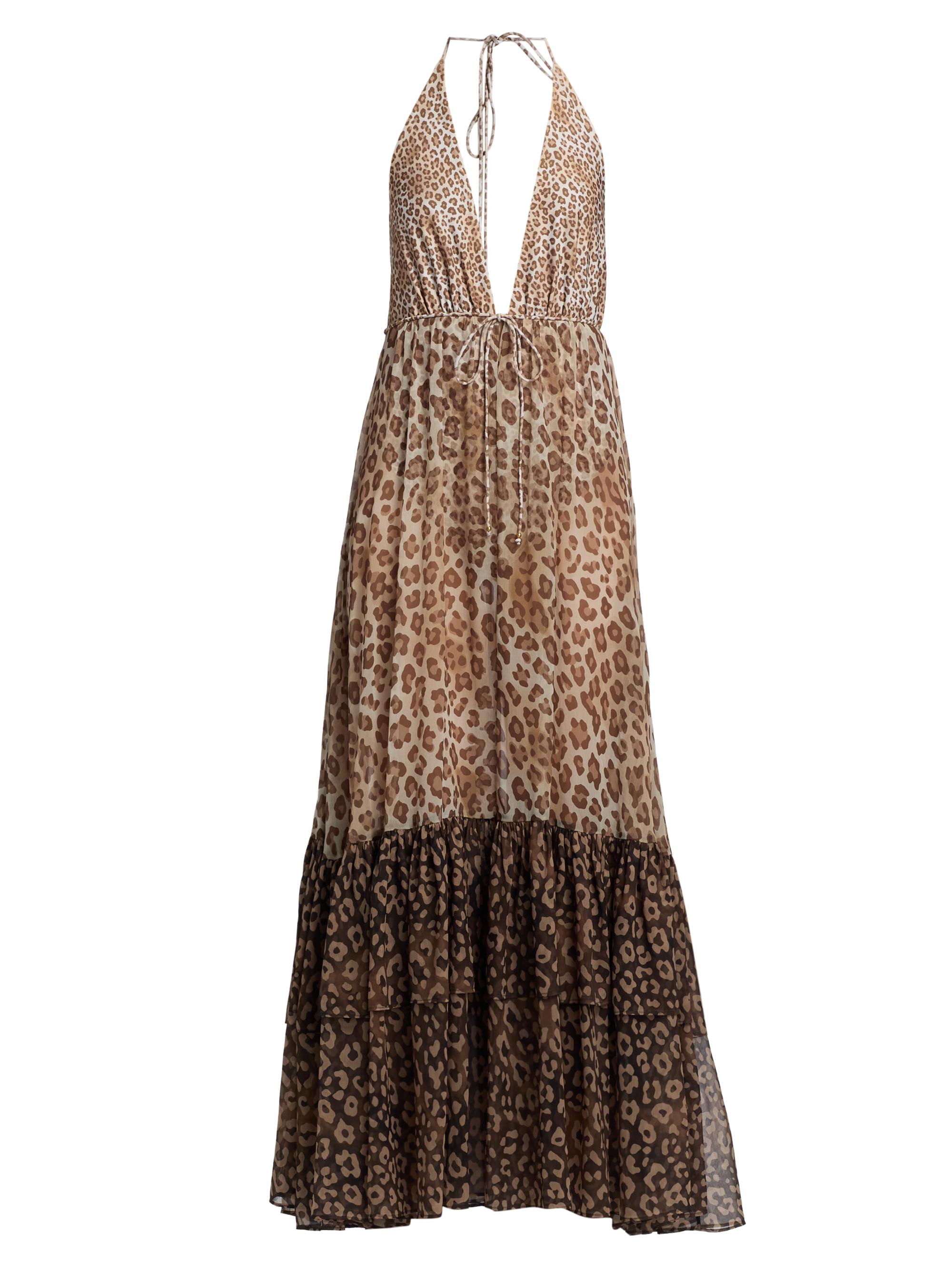 Ramy Brook Women's Milena Colorblocked Leopard Maxi Dress - Light Leopard