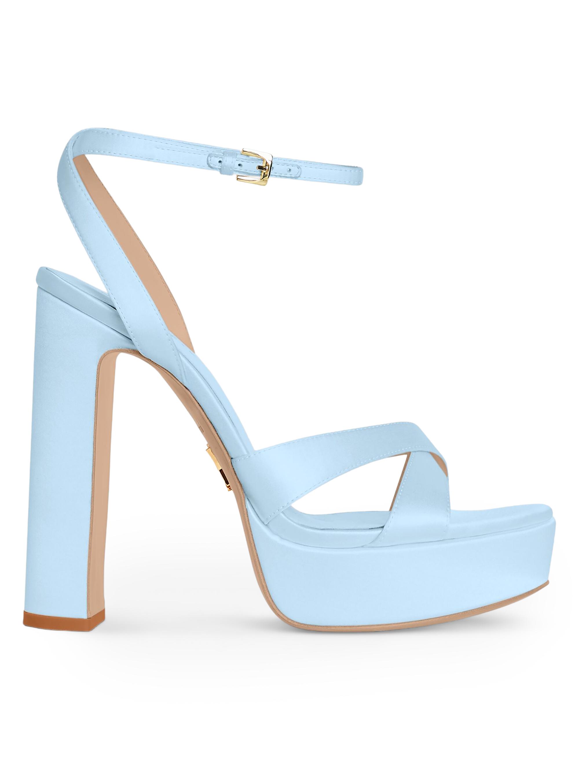 Retrofête Women's Melodia 130MM Leather Platform Sandals - Glace