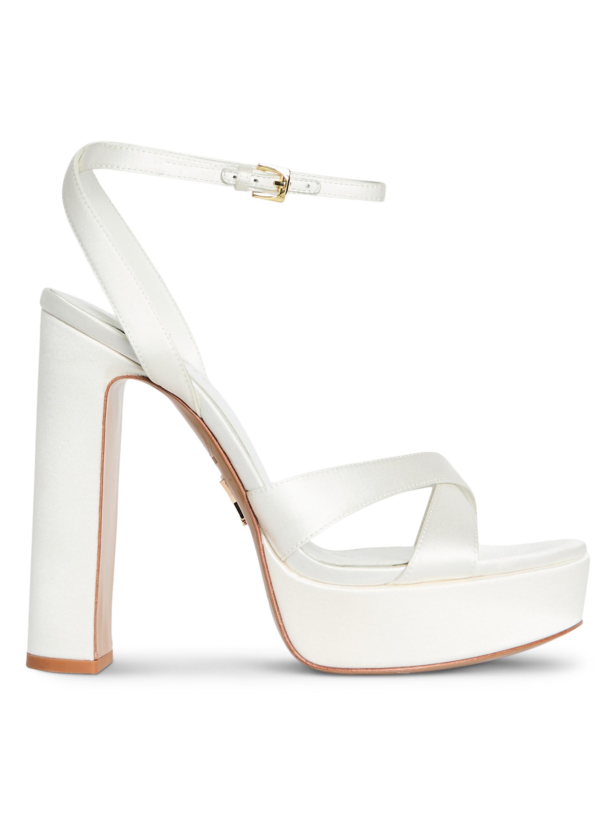 Retrofête Women's Melodia 130MM Leather Platform Sandals - White