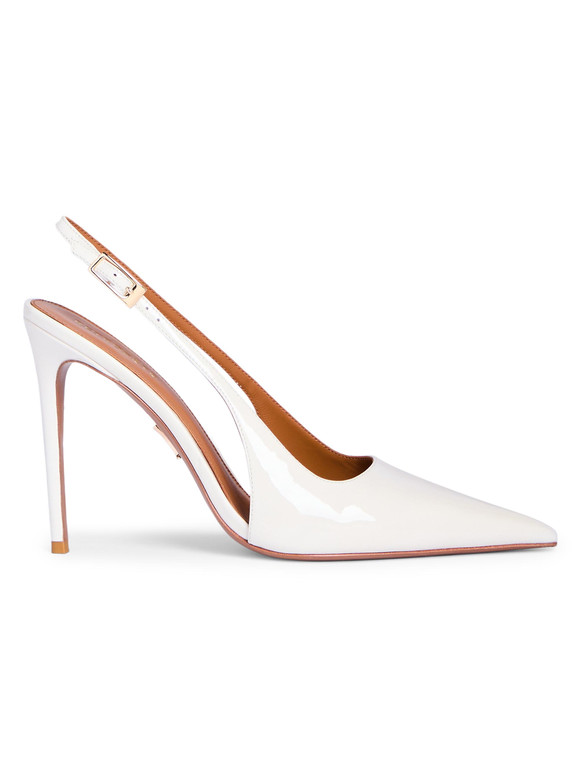 Retrofête Women's Cindy 110MM Patent Leather Slingback Pumps - Cream