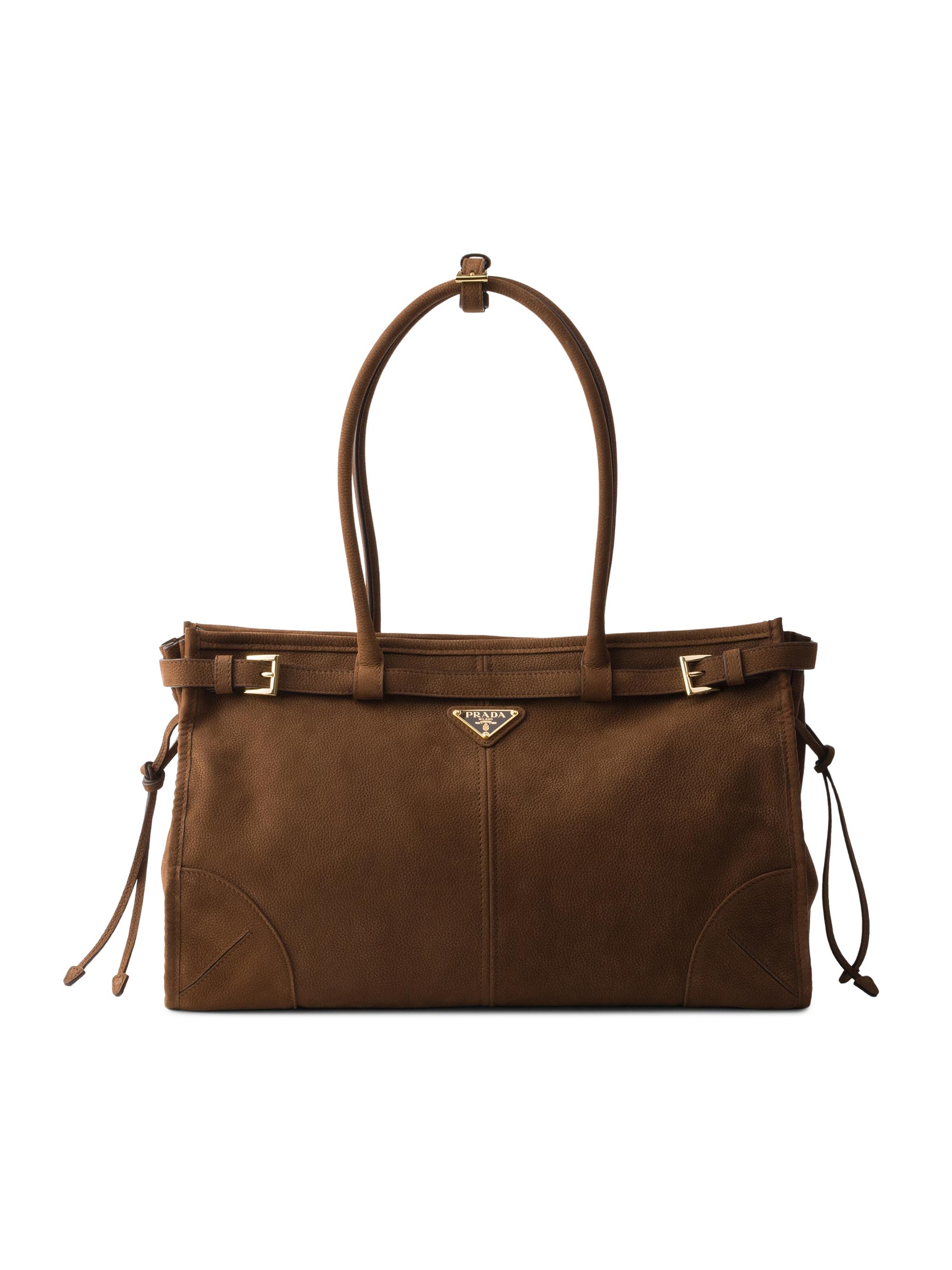 Prada Women's Bonnie  Nubuck Leather Shoulder Bag - Brown