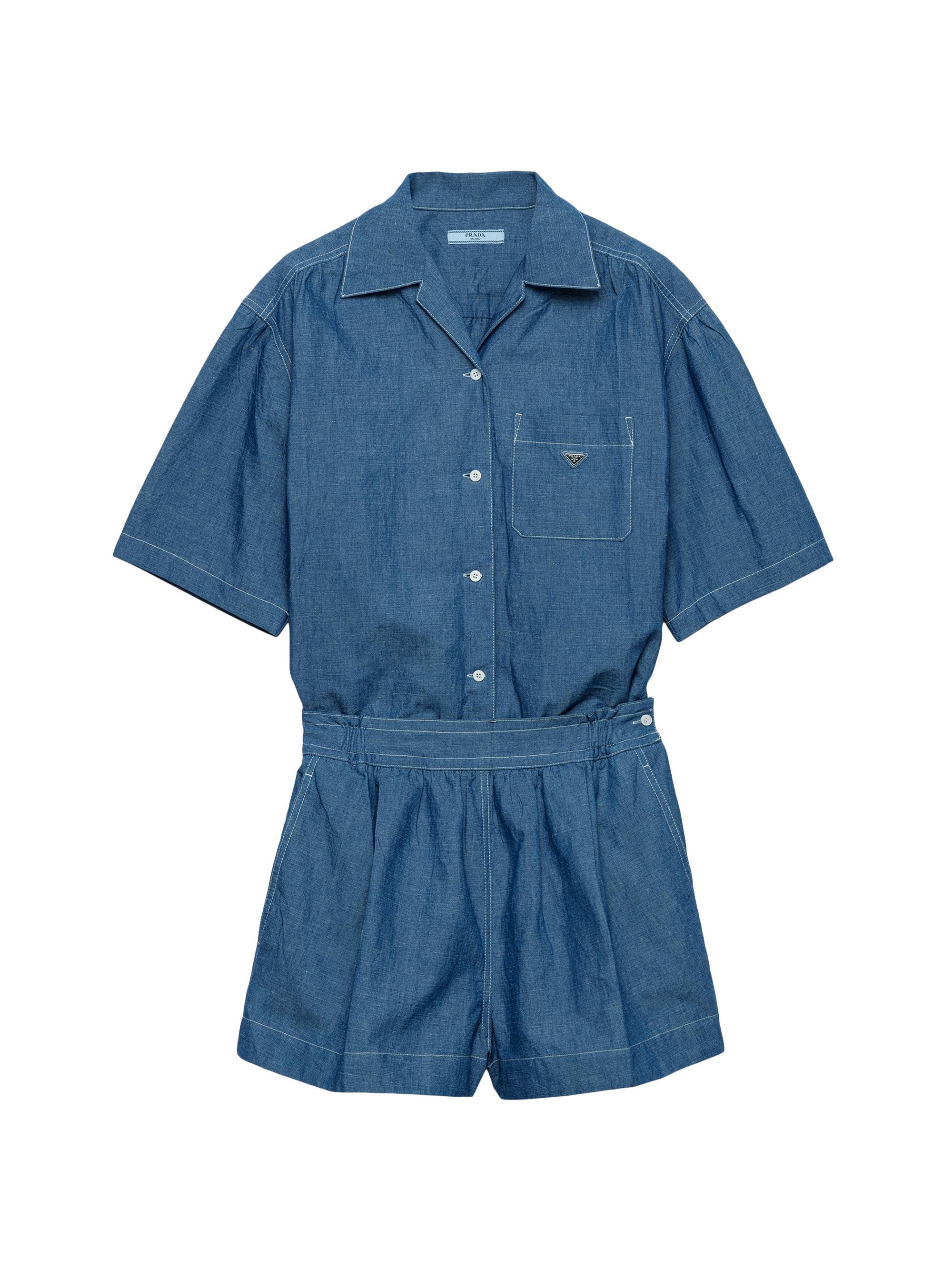 Prada Women's Chambray Jumpsuit - Blue