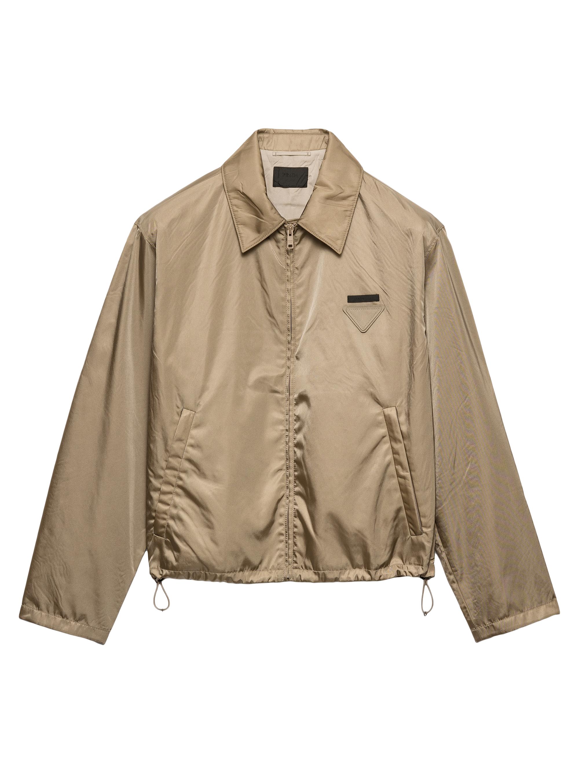 Prada Men's Re-Nylon Blouson Zipper Jacket - Beige Khaki