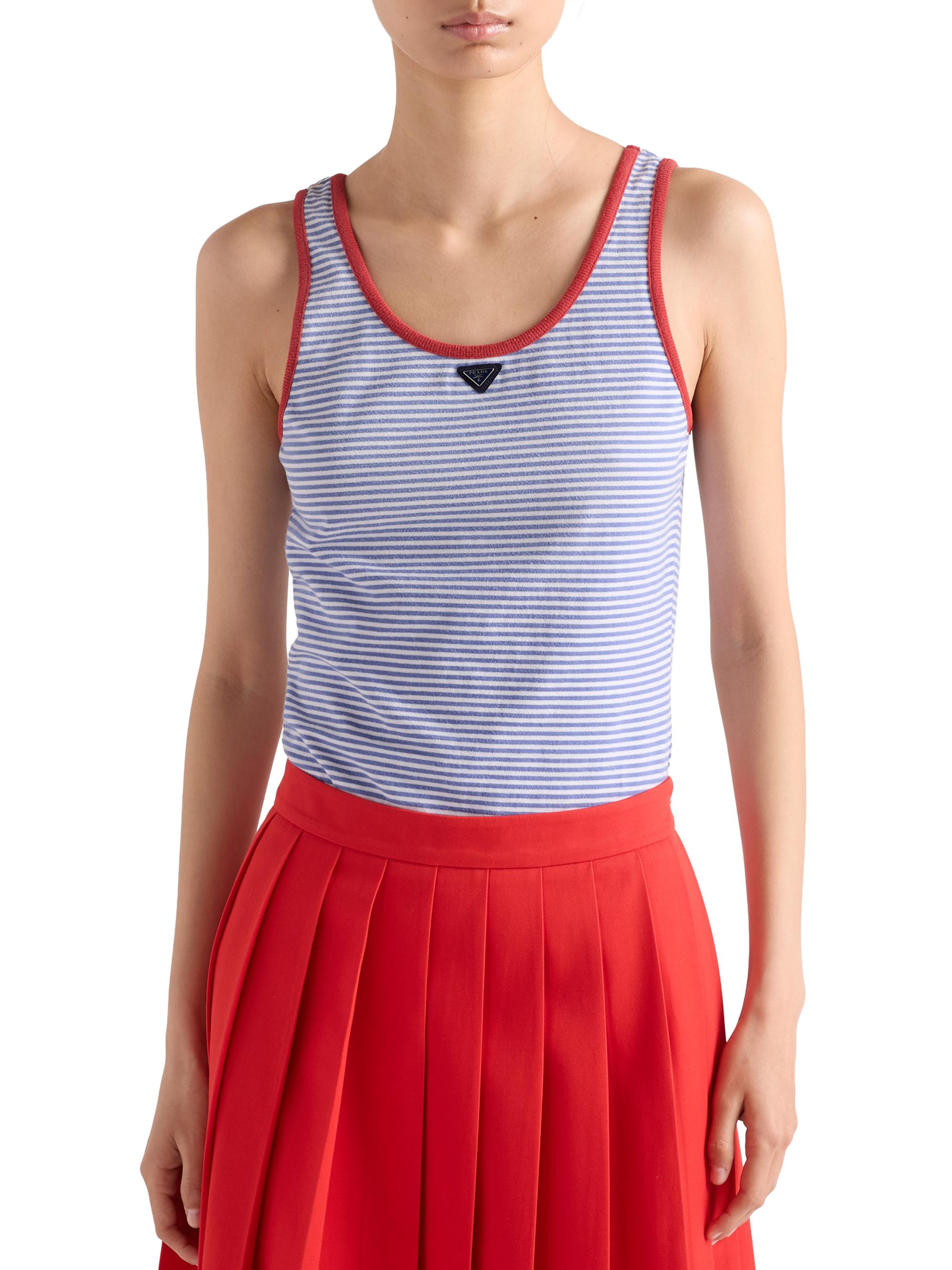 Prada Striped Cotton Jersey Tank Top | Saks Fifth Avenue