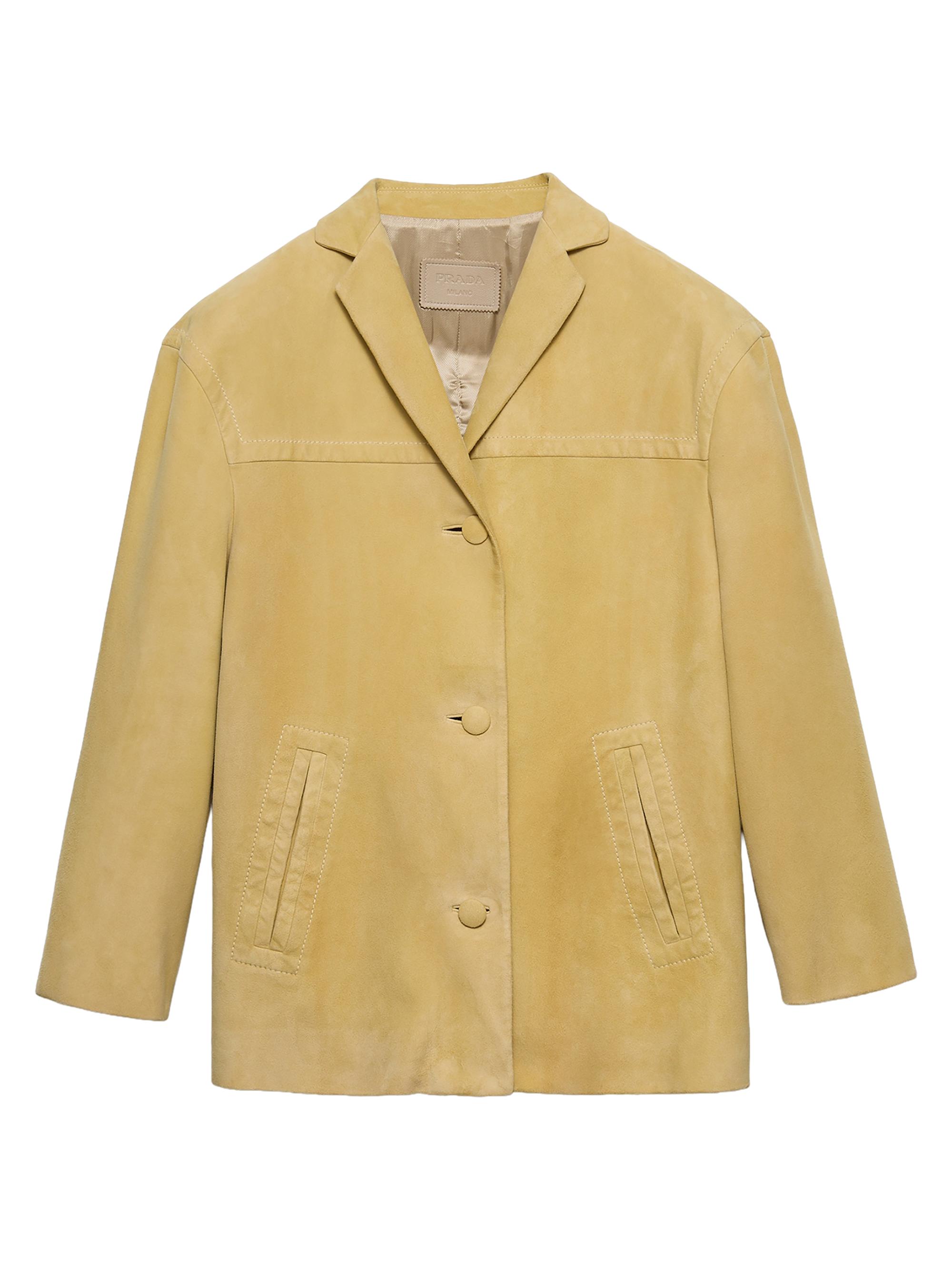 Prada Women's Suede Caban Jacket - Yellow