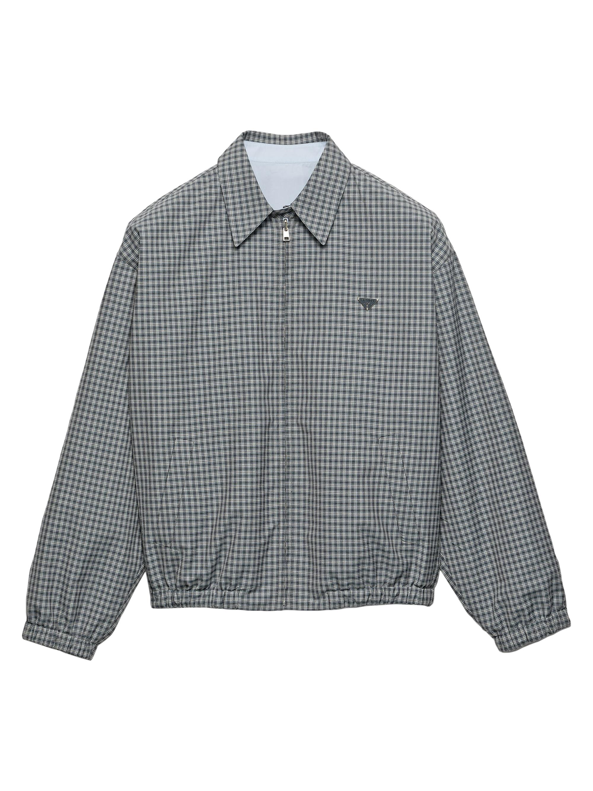 Prada Women's Checked Poplin Jacket - Grey