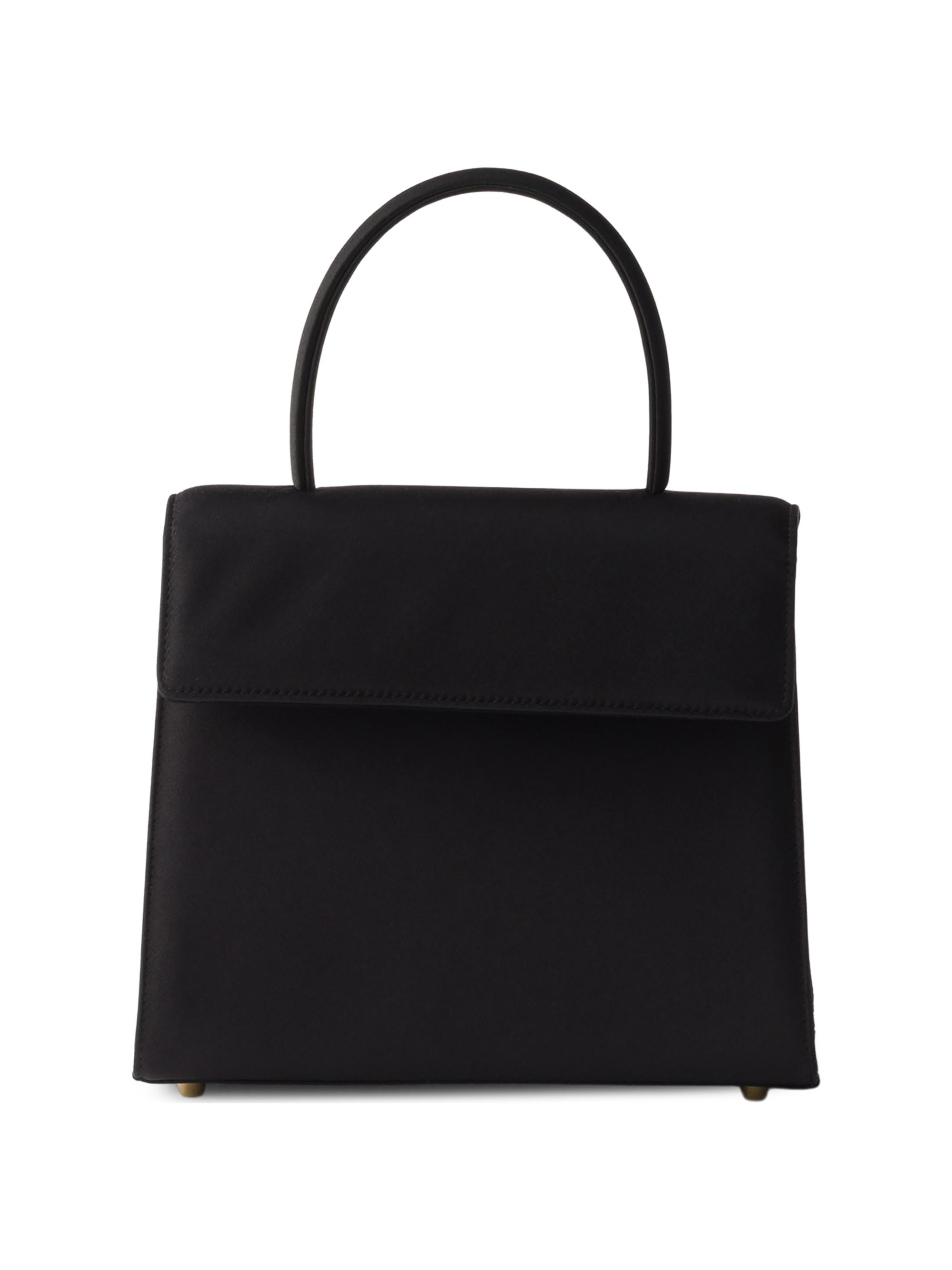 Prada Women's Minuit Satin Top Handle Bag - Black