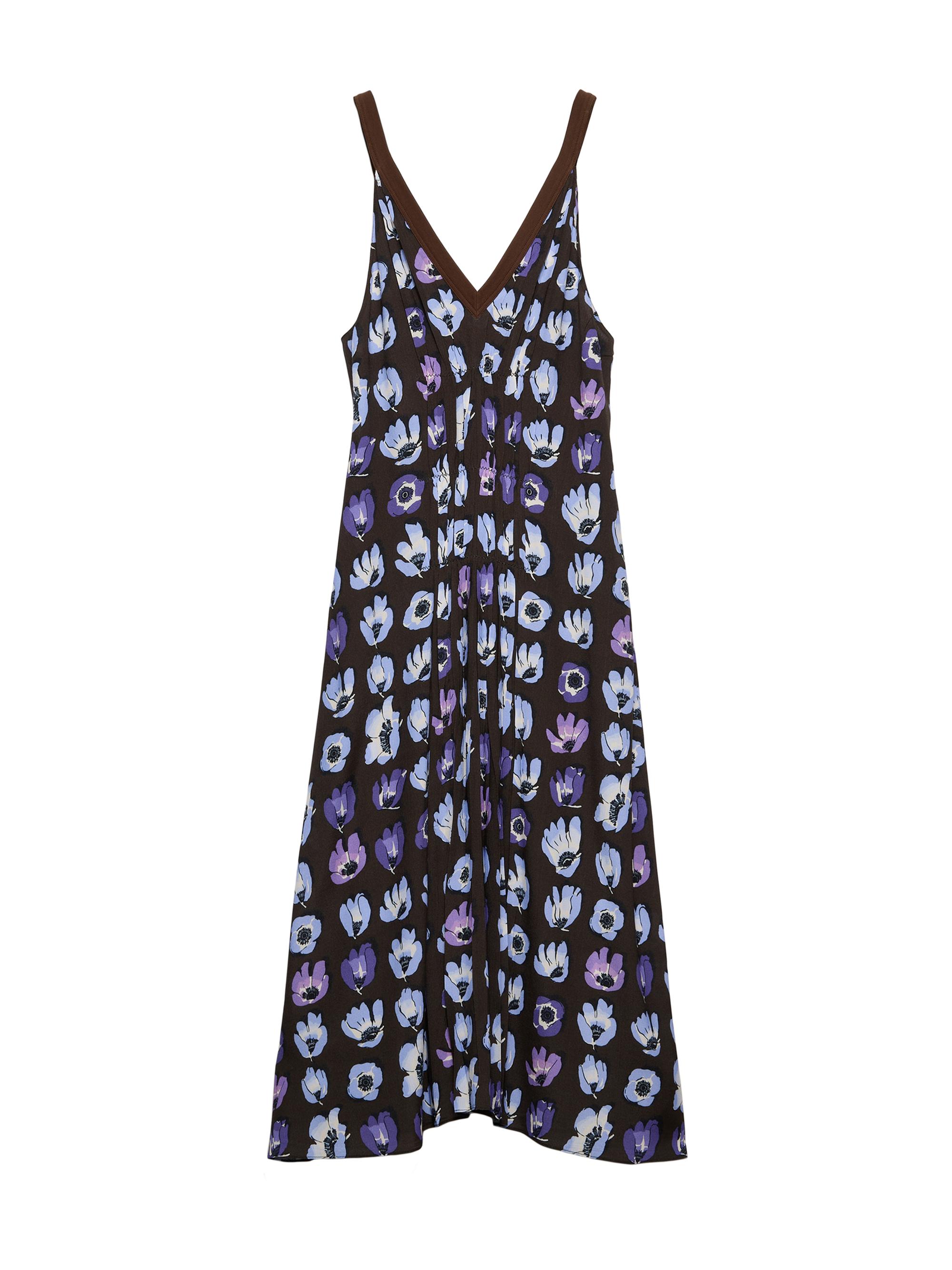 Prada Women's Floral Print Marocain Dress - Purple