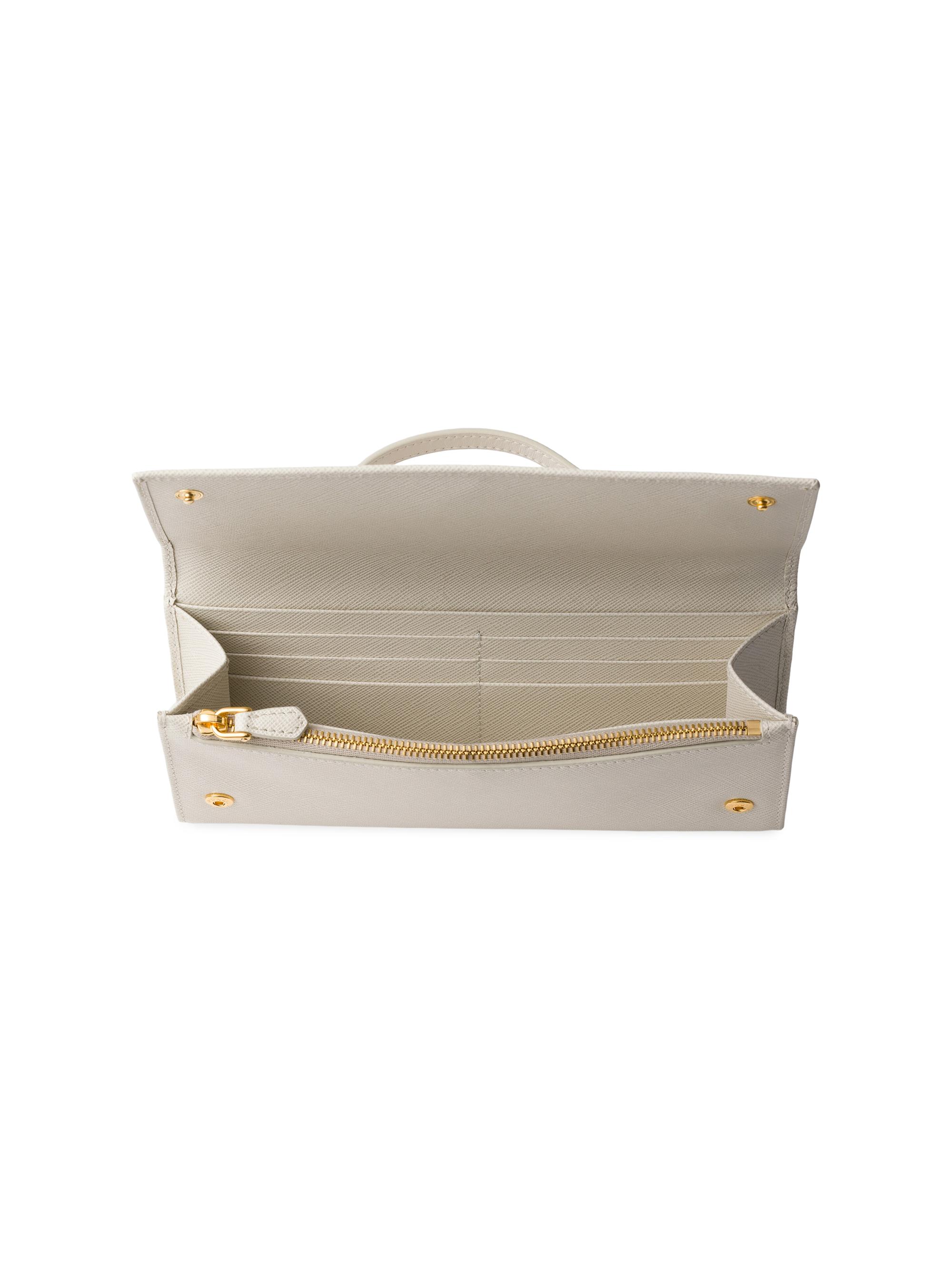 Prada Saffiano Leather Wallet with Shoulder Strap | Saks Fifth Avenue