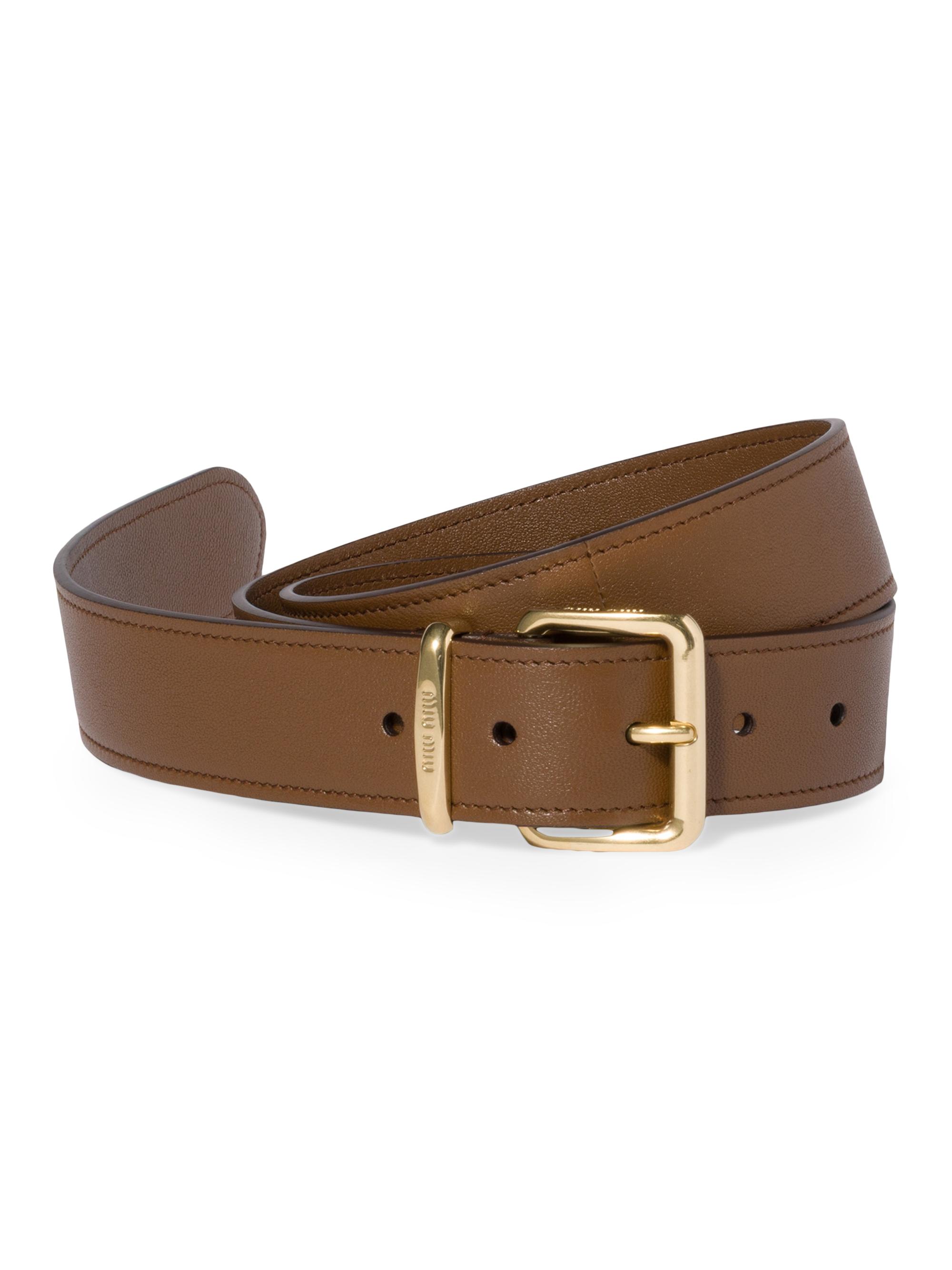Miu Miu Women's Nappa Leather Belt - Brown