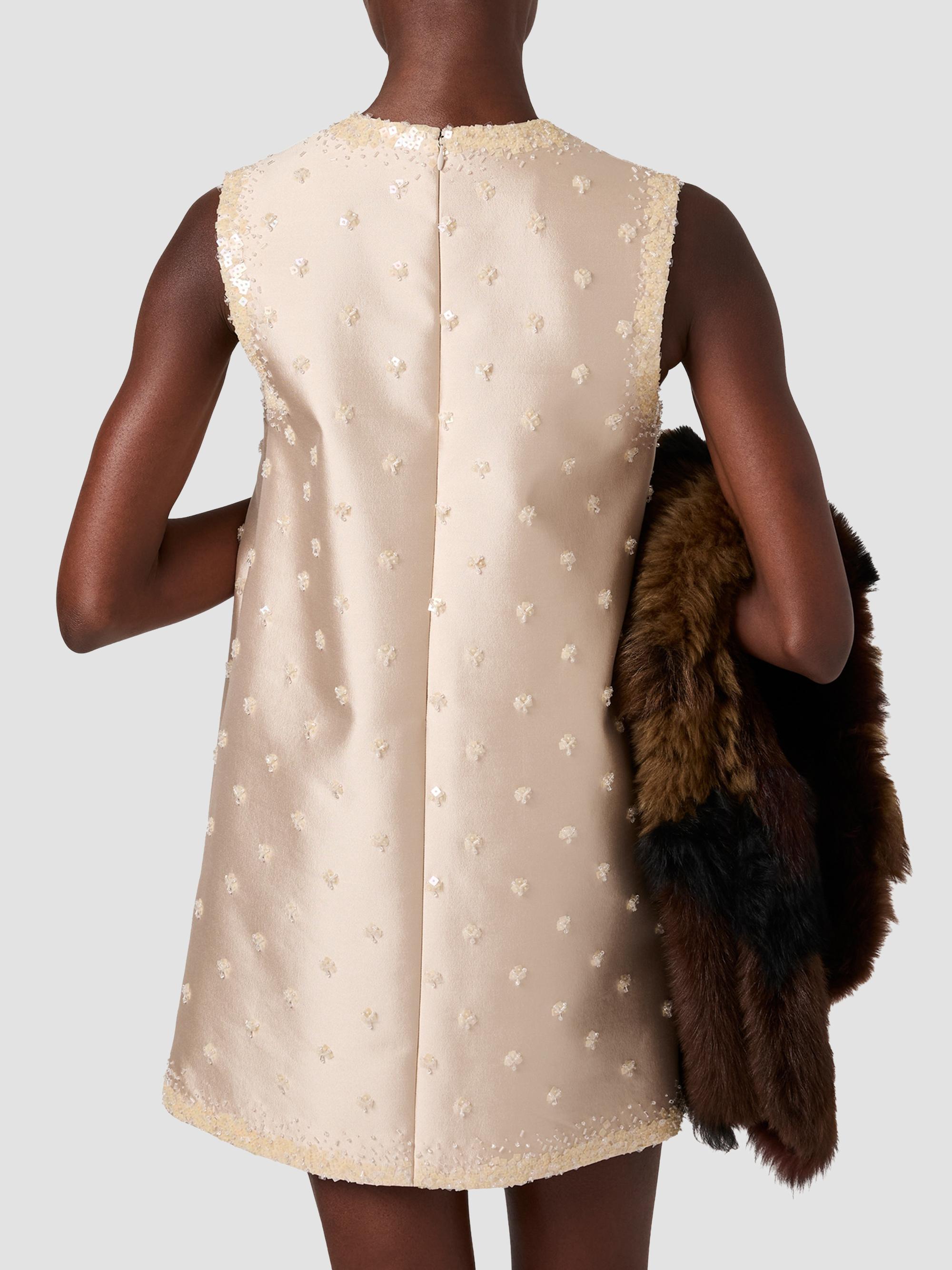 miu miu embroidered silk and wool midi-dress Miu Miu Embroidered Silk And Wool Dress - Opal