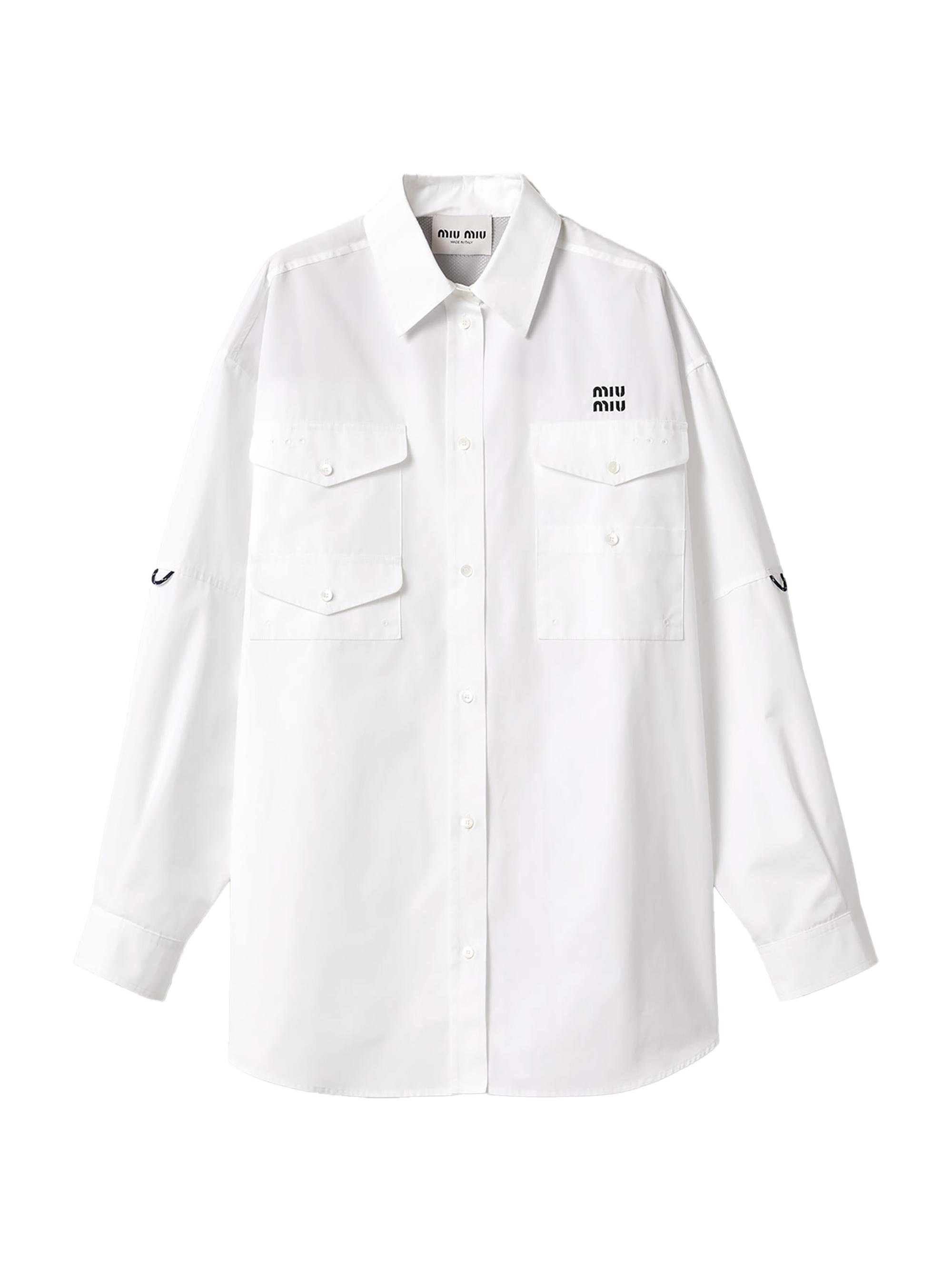 Miu Miu Women's Poplin Shirt-Dress - White