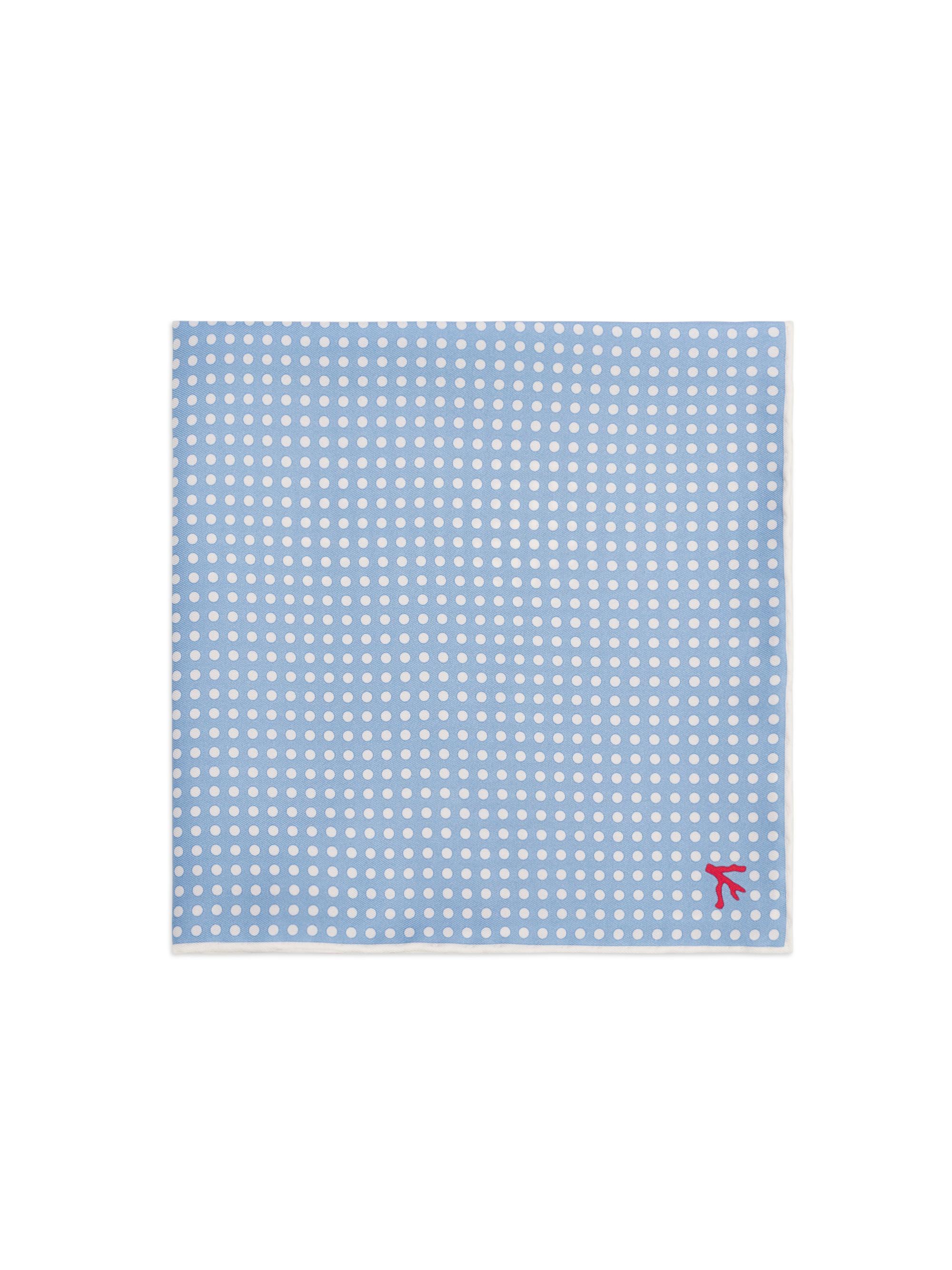 Isaia Men's Pin Dot Silk Pocket Square - Pastel Blue | Thumbnail 3