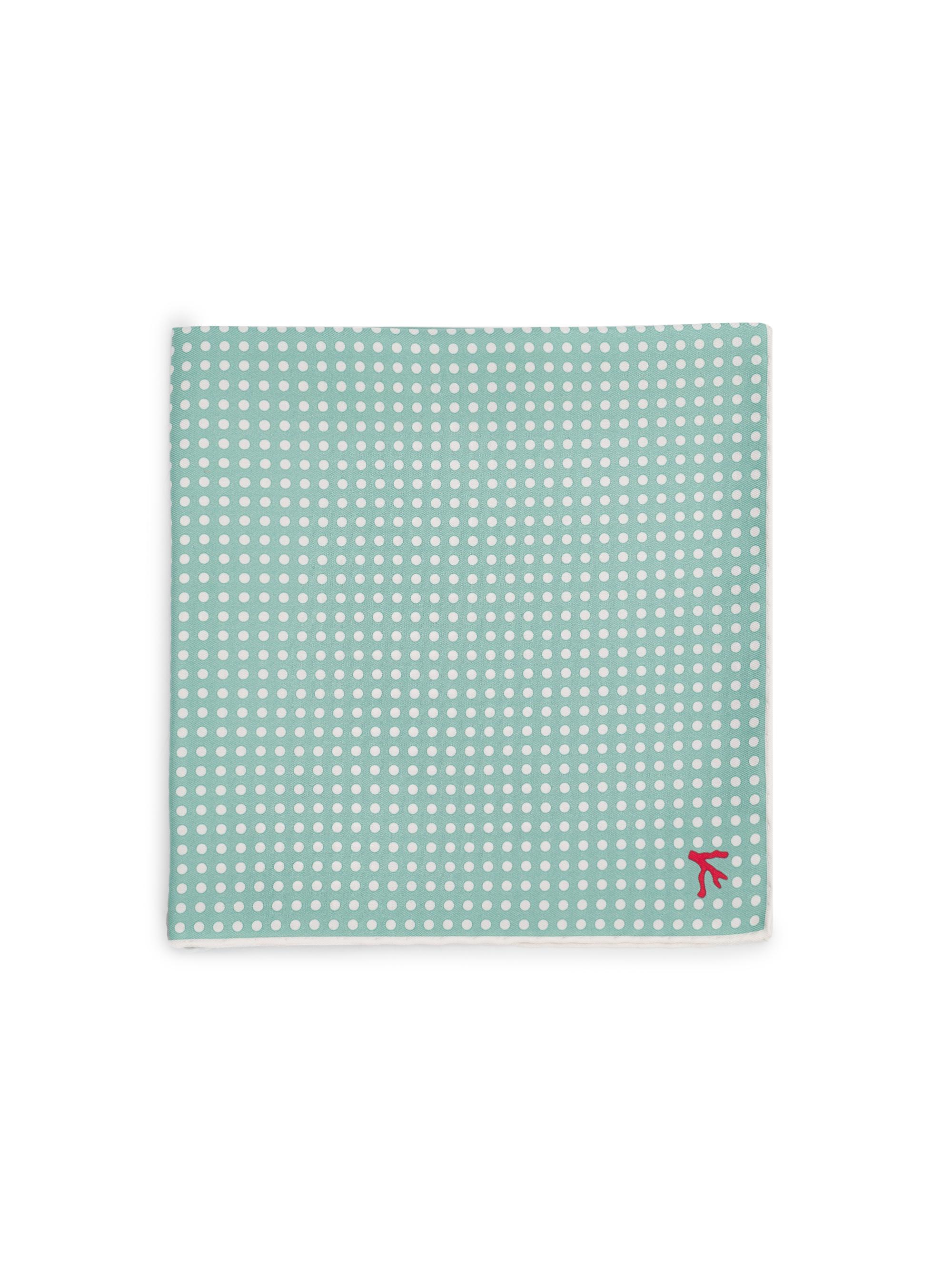 Isaia Men's Pin Dot Silk Pocket Square - Pastel Green | Thumbnail 3
