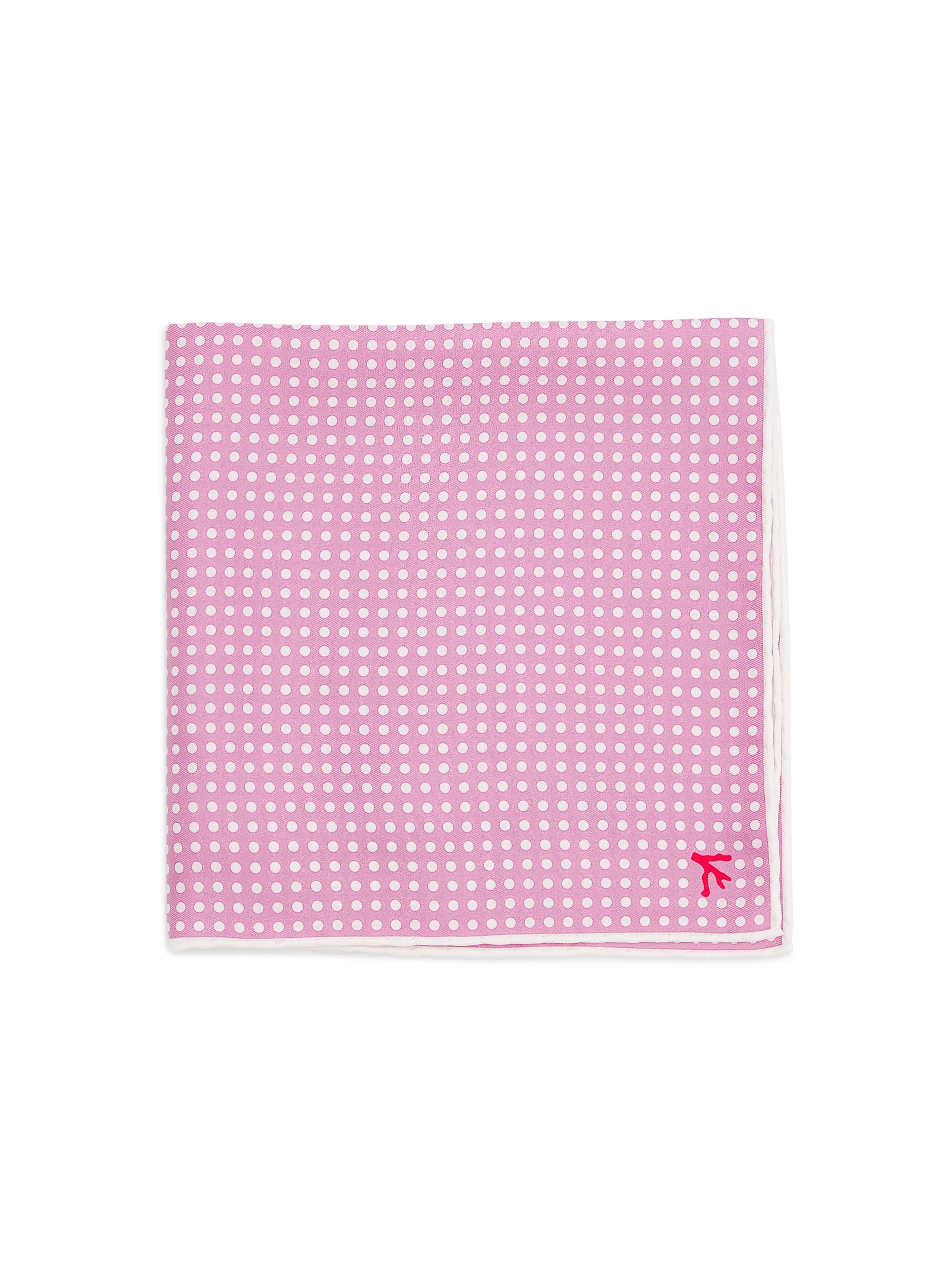 Isaia Men's Pin Dot Silk Pocket Square - Pastel Pink | Thumbnail 3