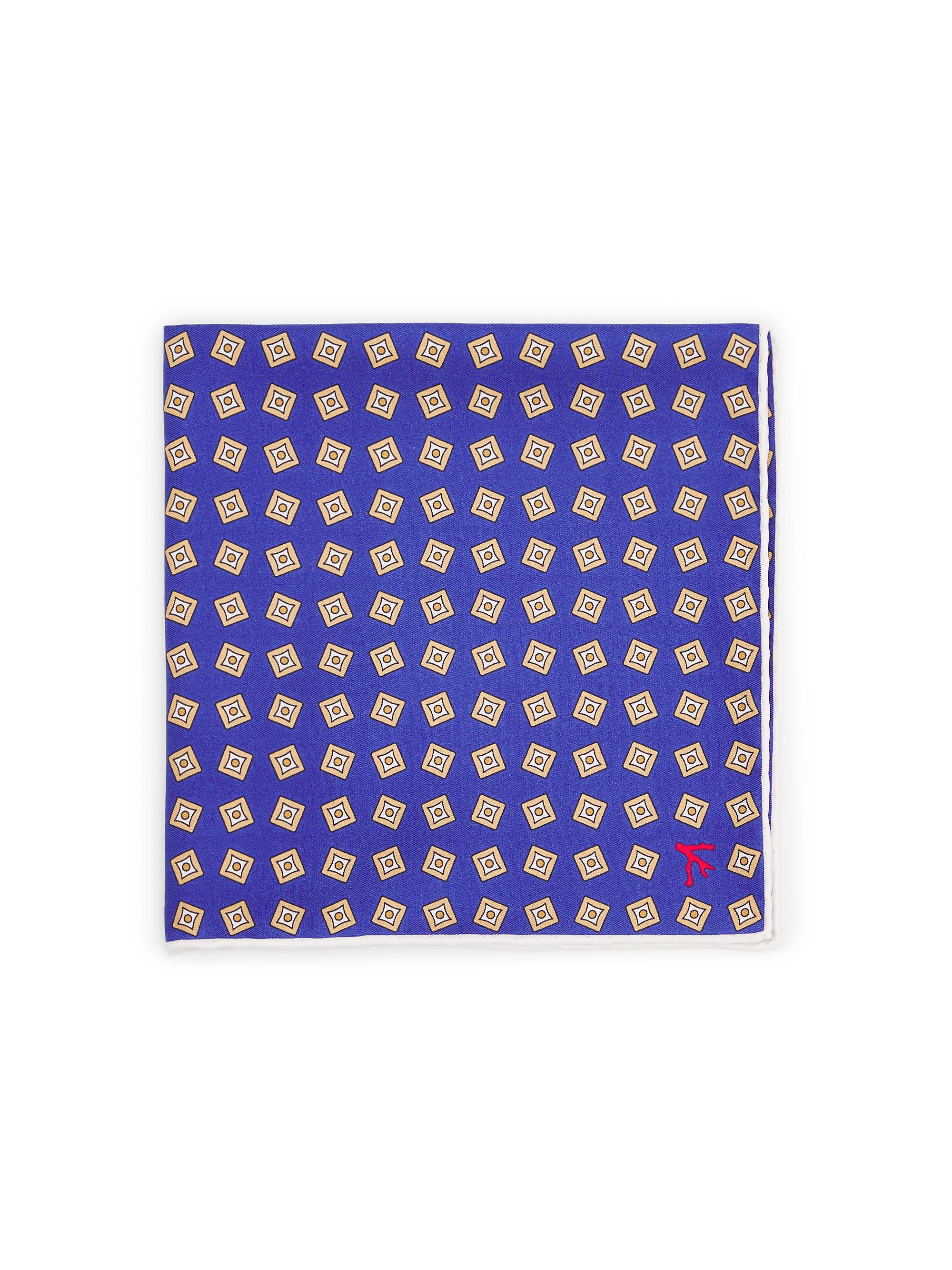 Isaia Men's Foulard Square Silk Pocket Square - Bright Blue
