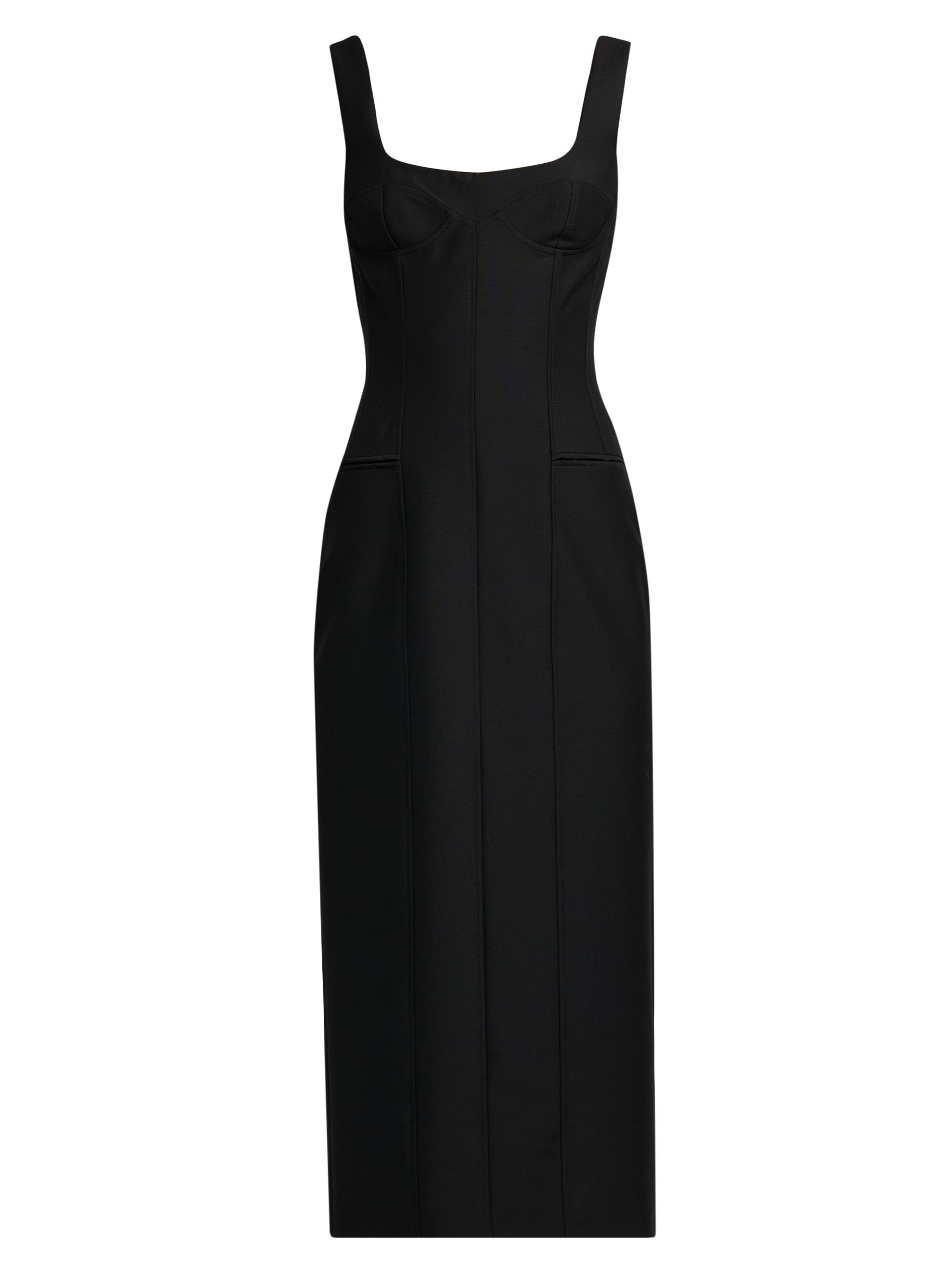 McQueen Women's Seamed Wool-Mohair Sheath Dress - Black