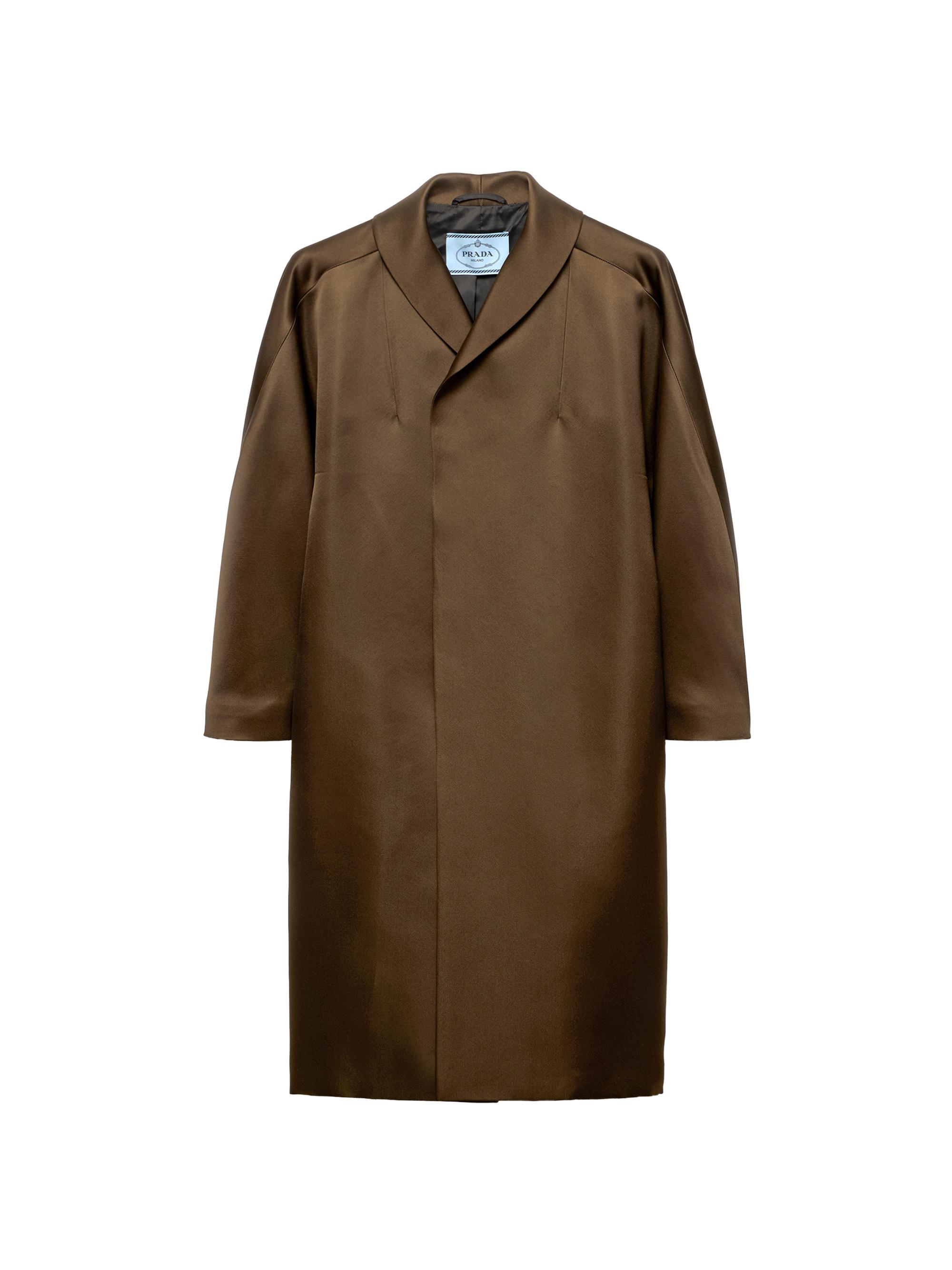 Prada Women's Single-Breasted Double Satin Coat - Green