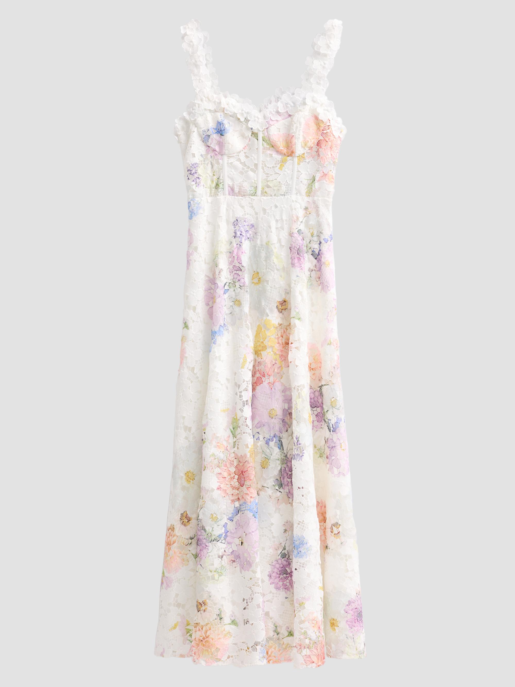 As It May Women's Aveline Floral Lace Maxi Dress - White Dahlias | Thumbnail 6