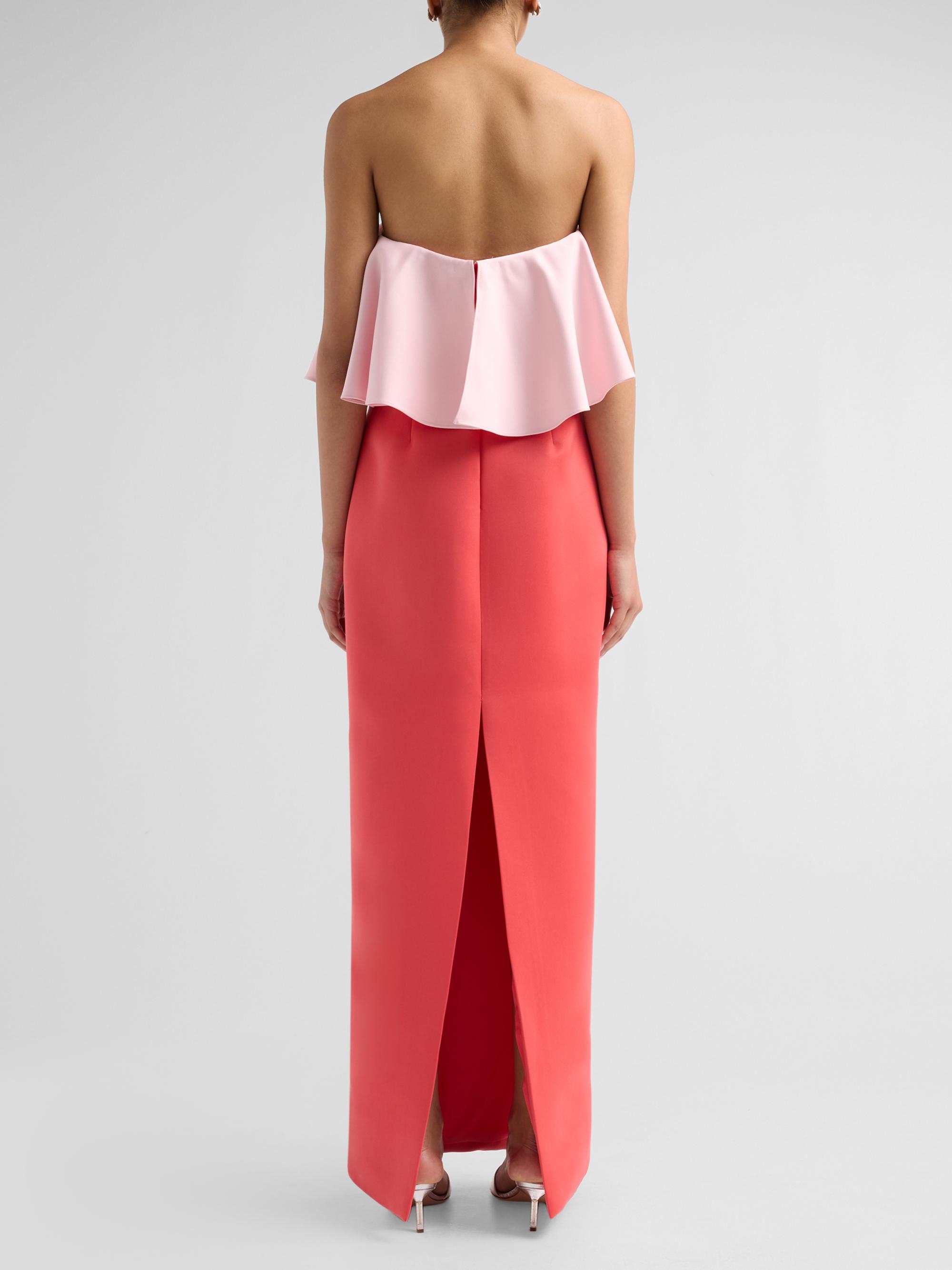 As It May Women's Selora Duchess Satin Strapless Column Gown - Blush Watermelon | Thumbnail 3