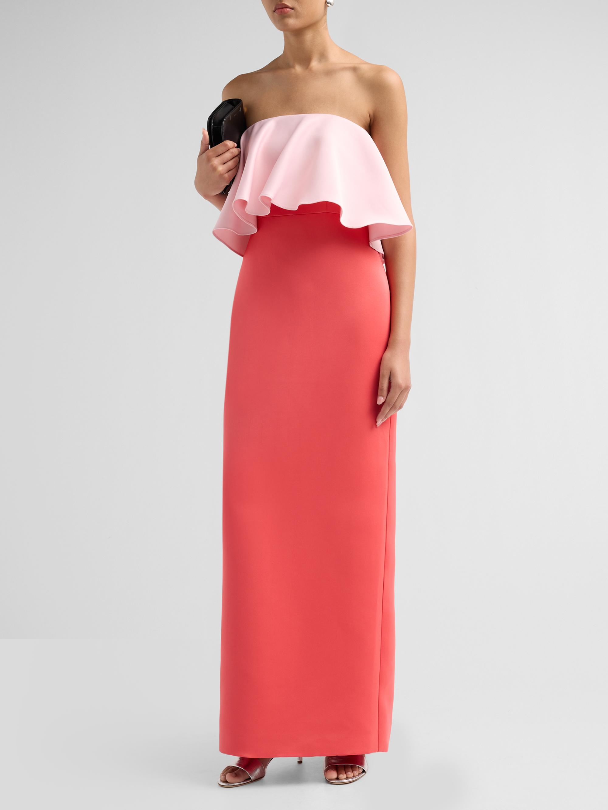 As It May Women's Selora Duchess Satin Strapless Column Gown - Blush Watermelon | Thumbnail 4