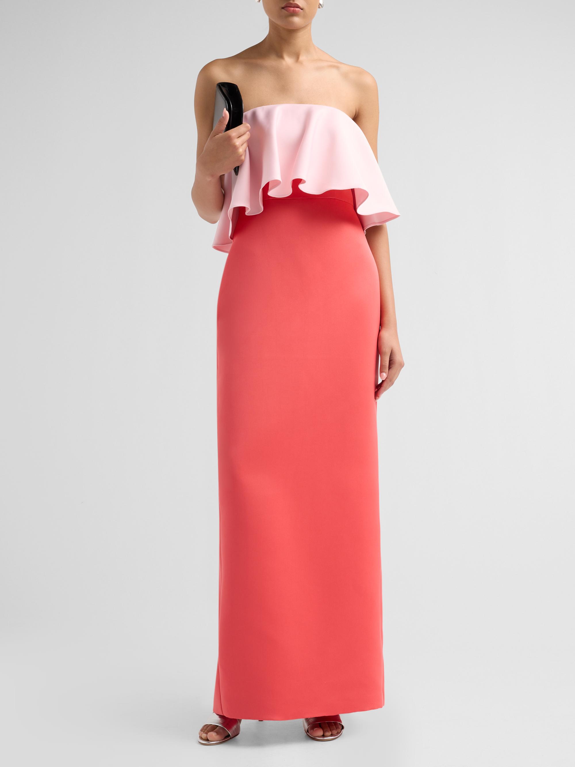As It May Women's Selora Duchess Satin Strapless Column Gown - Blush Watermelon | Thumbnail 2
