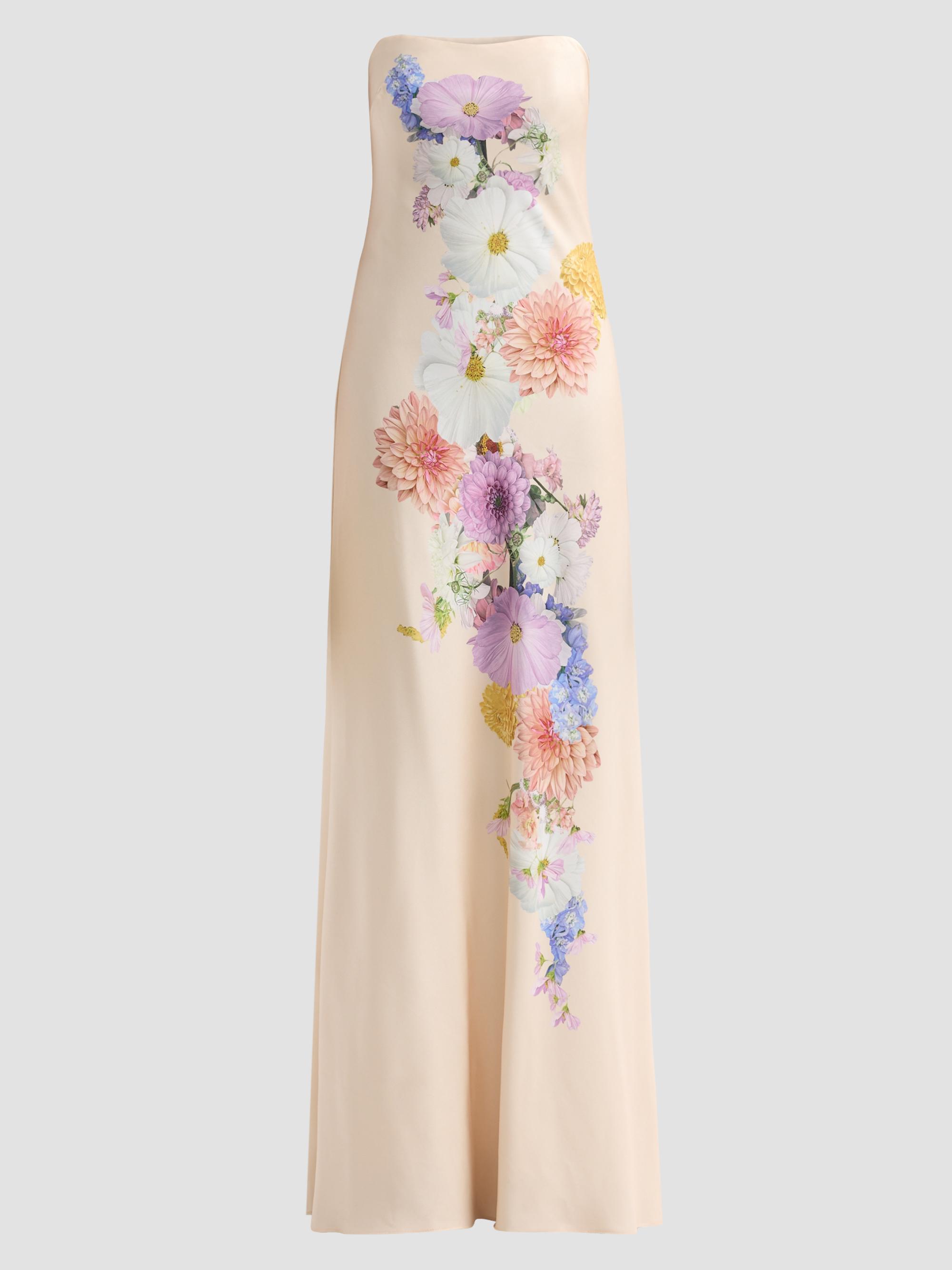 As It May Women's Vionne Floral Crepe Strapless Gown - Garden Of Dahlias