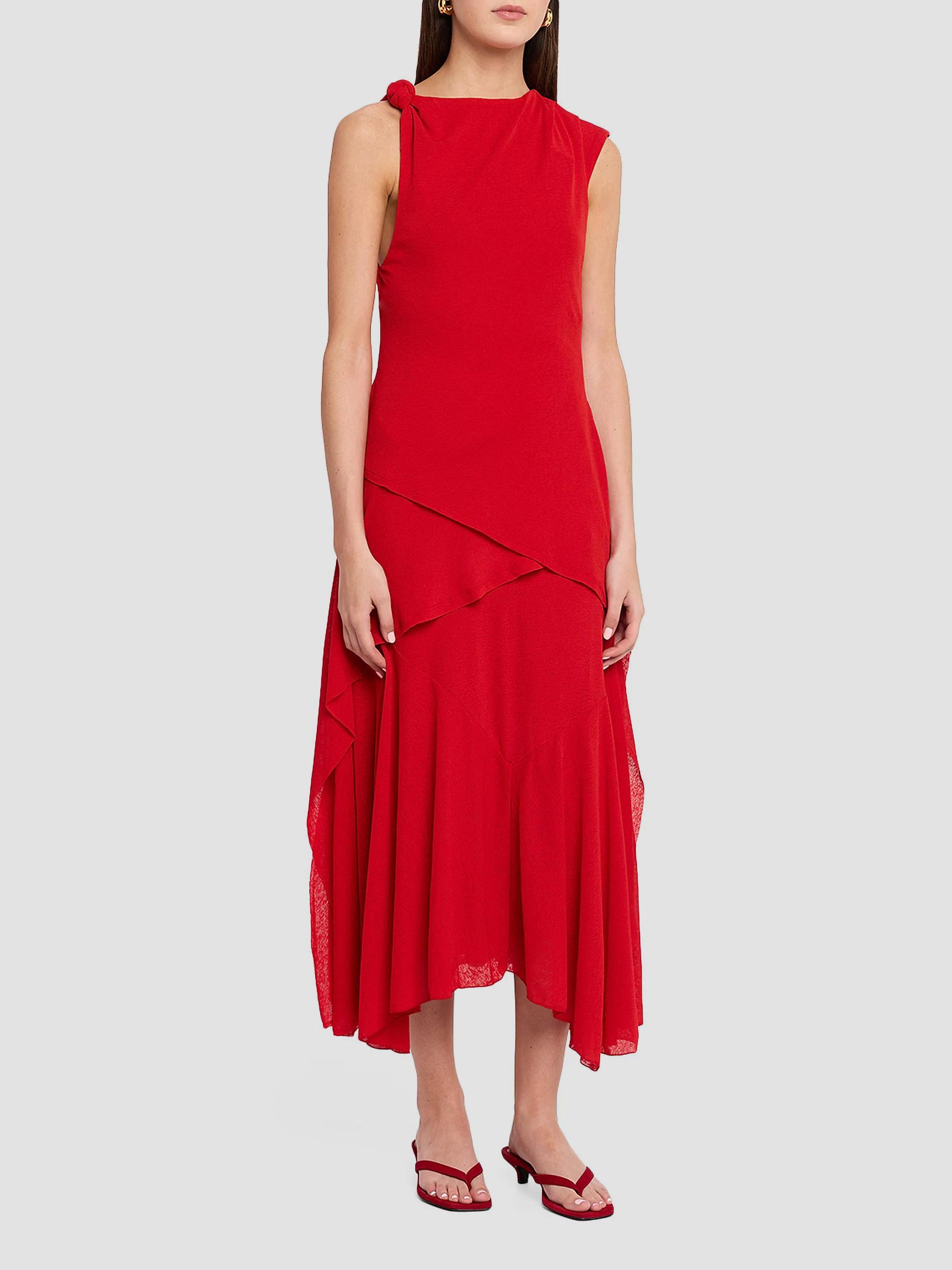 Ganni Marl Draped Knot Mesh Midi-Dress | Saks Fifth Avenue