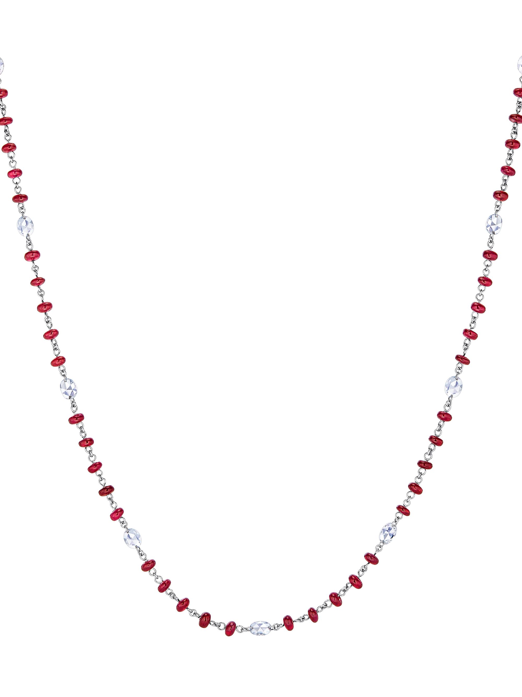 64 Facets Women's Ethereal 18K White Gold, Ruby & 2.41 TCW Diamond Necklace - Platinum