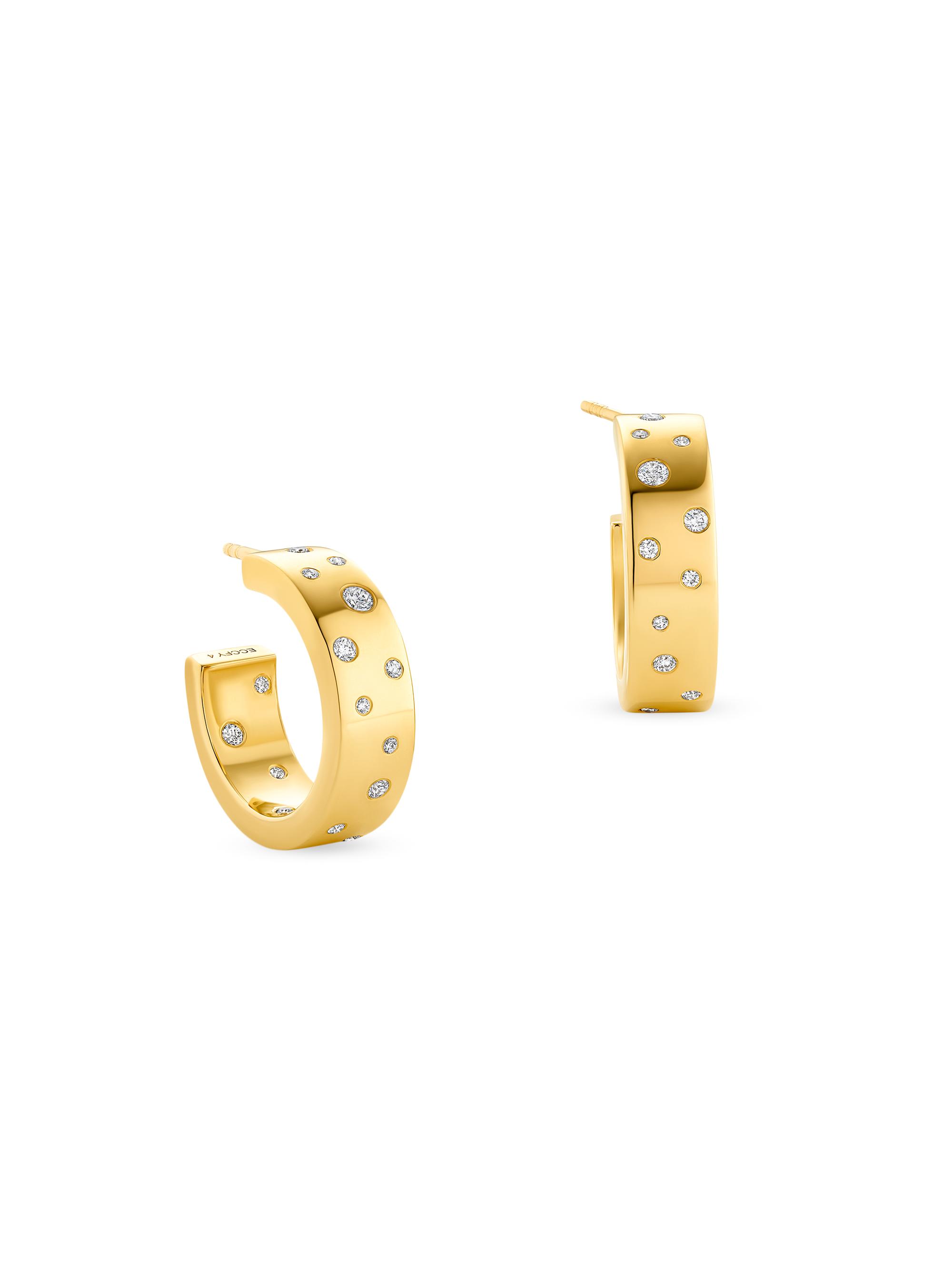 64 Facets Women's Stardust 18K Yellow Gold & 0.34 TCW Diamond Mini Hoop Earrings - Yellow Gold