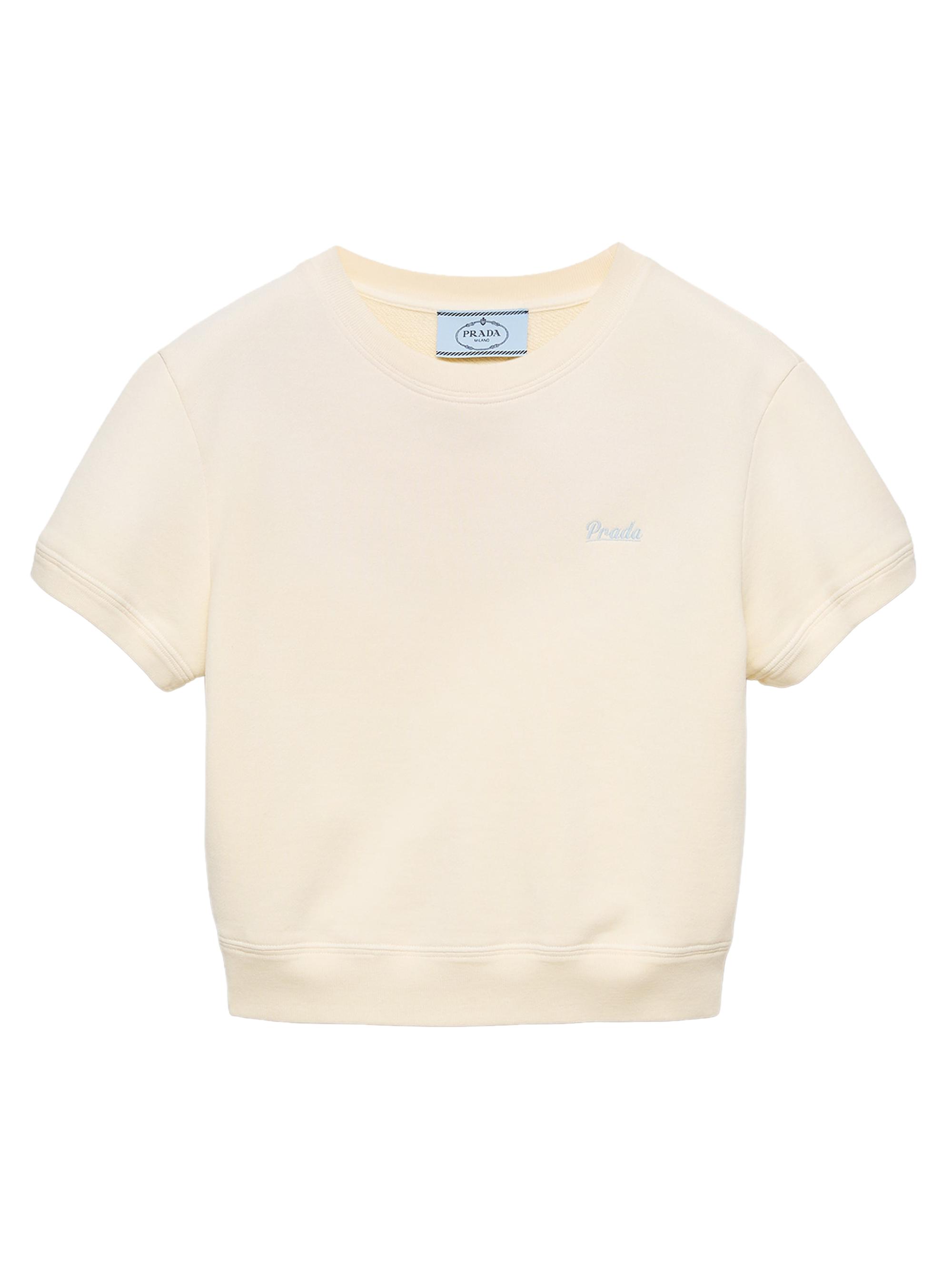 Prada Women's Cotton Fleece Crew-Neck T-Shirt - Yellow