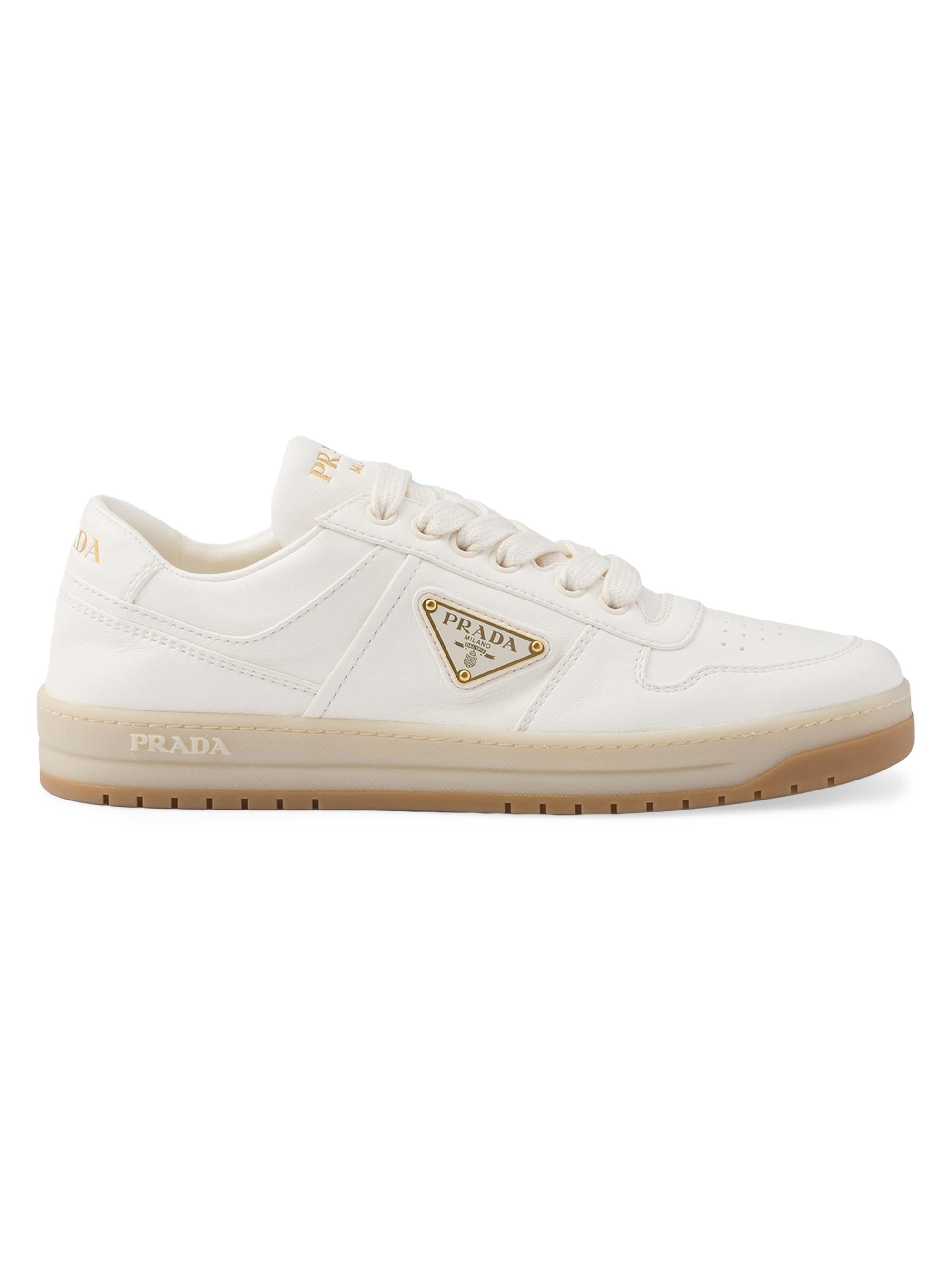 Prada Women's Downtown Nappa Leather Sneakers - Beige Khaki