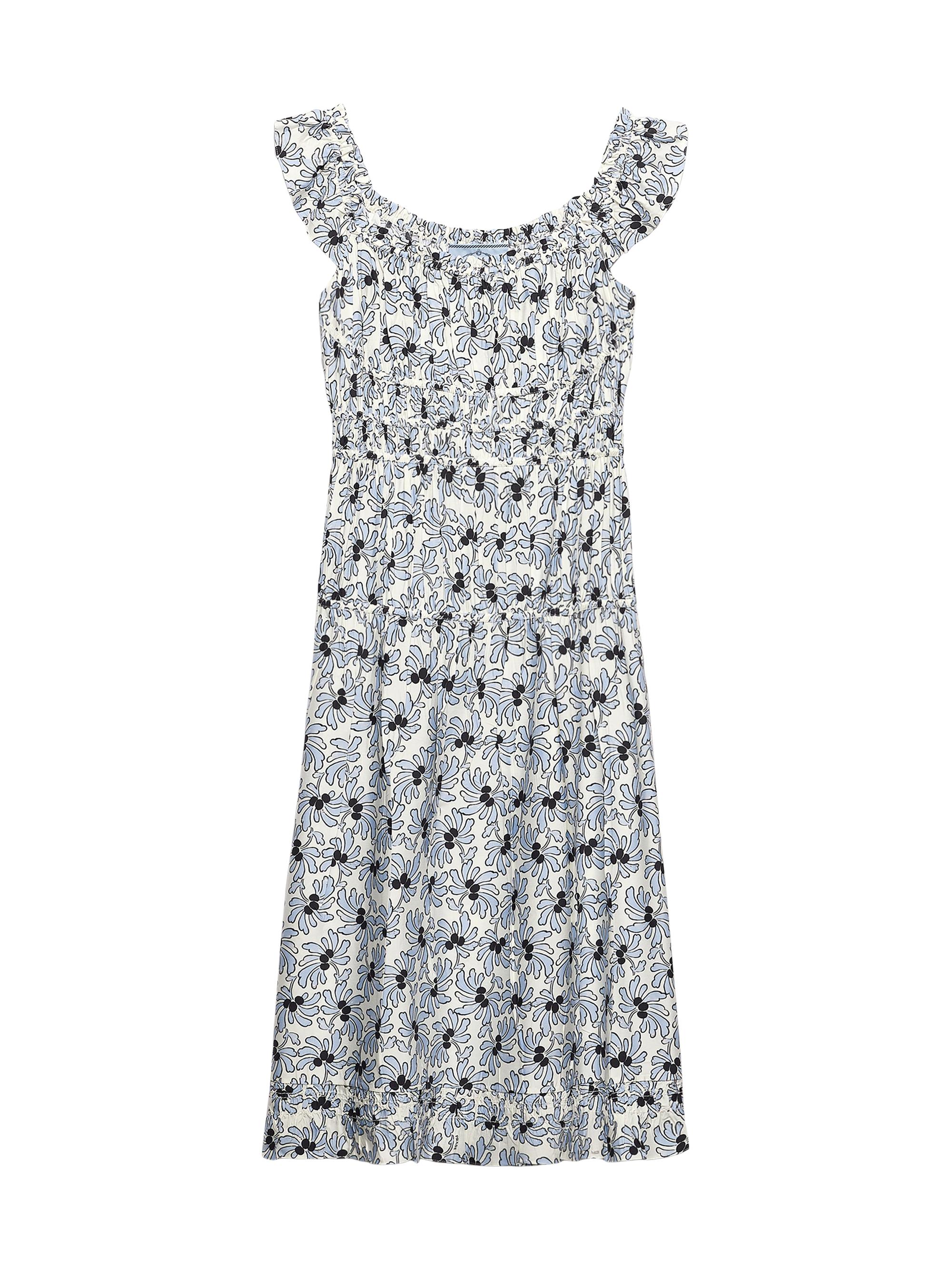 Prada Women's Floral Print Pongé Dress - Blue
