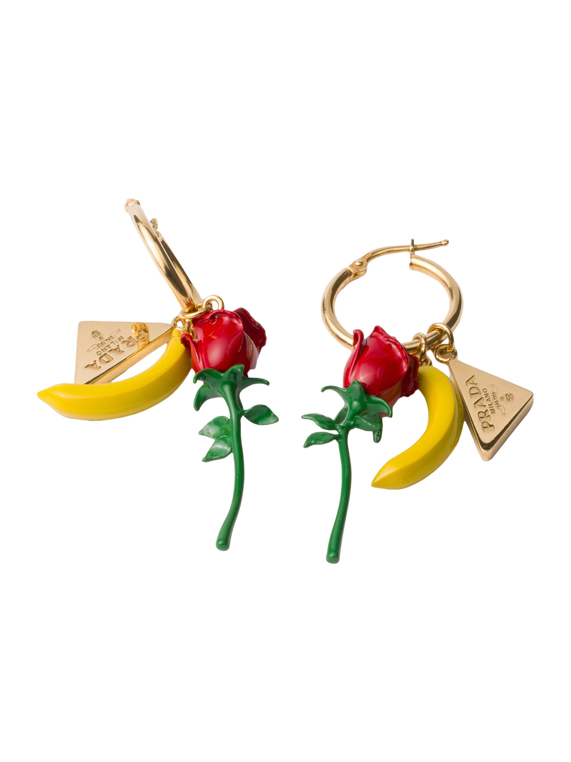 Prada Women's Enameled Metal Earrings - Gold Multi