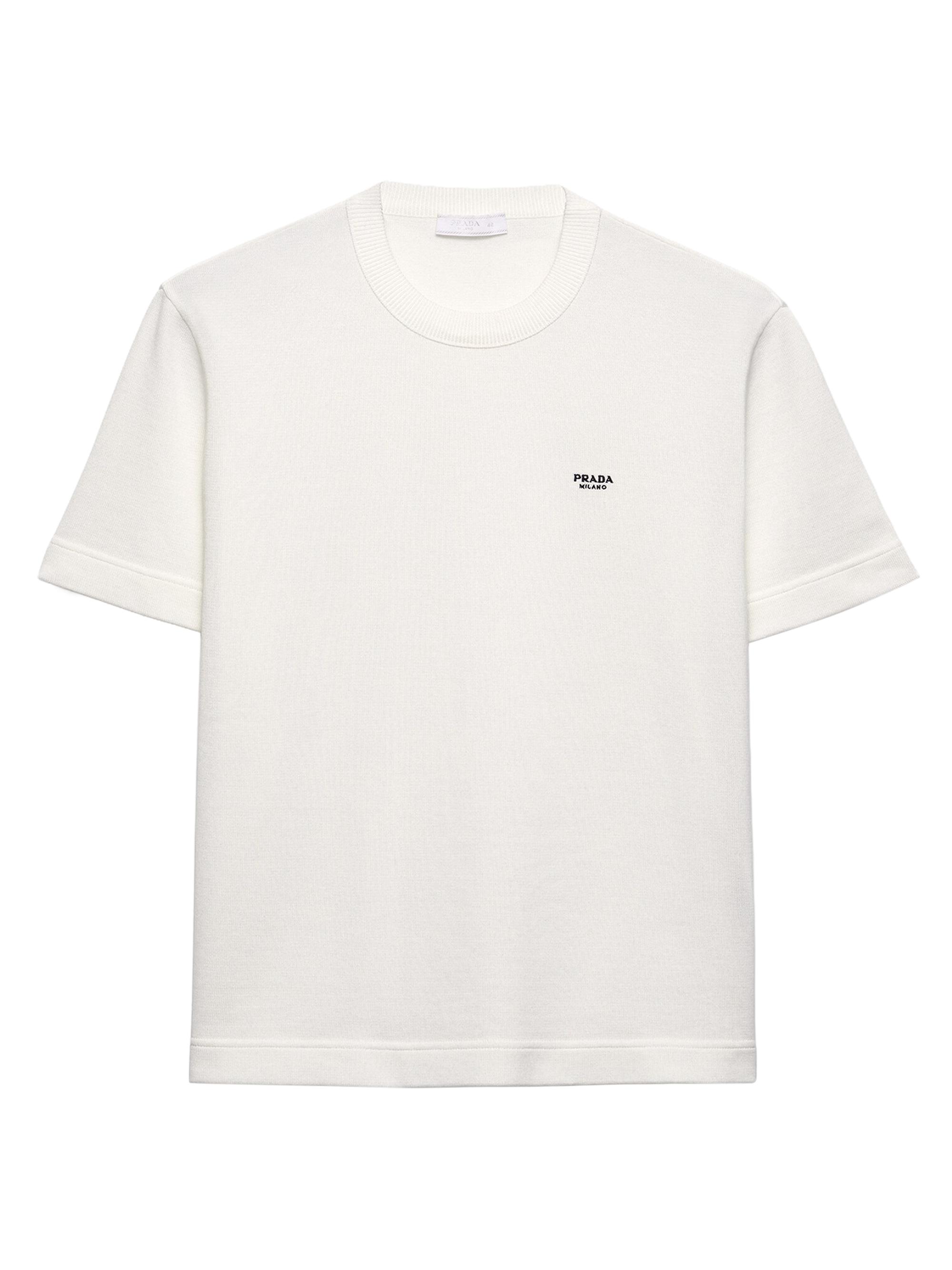 Prada Men's Cotton Crewneck Sweater - White