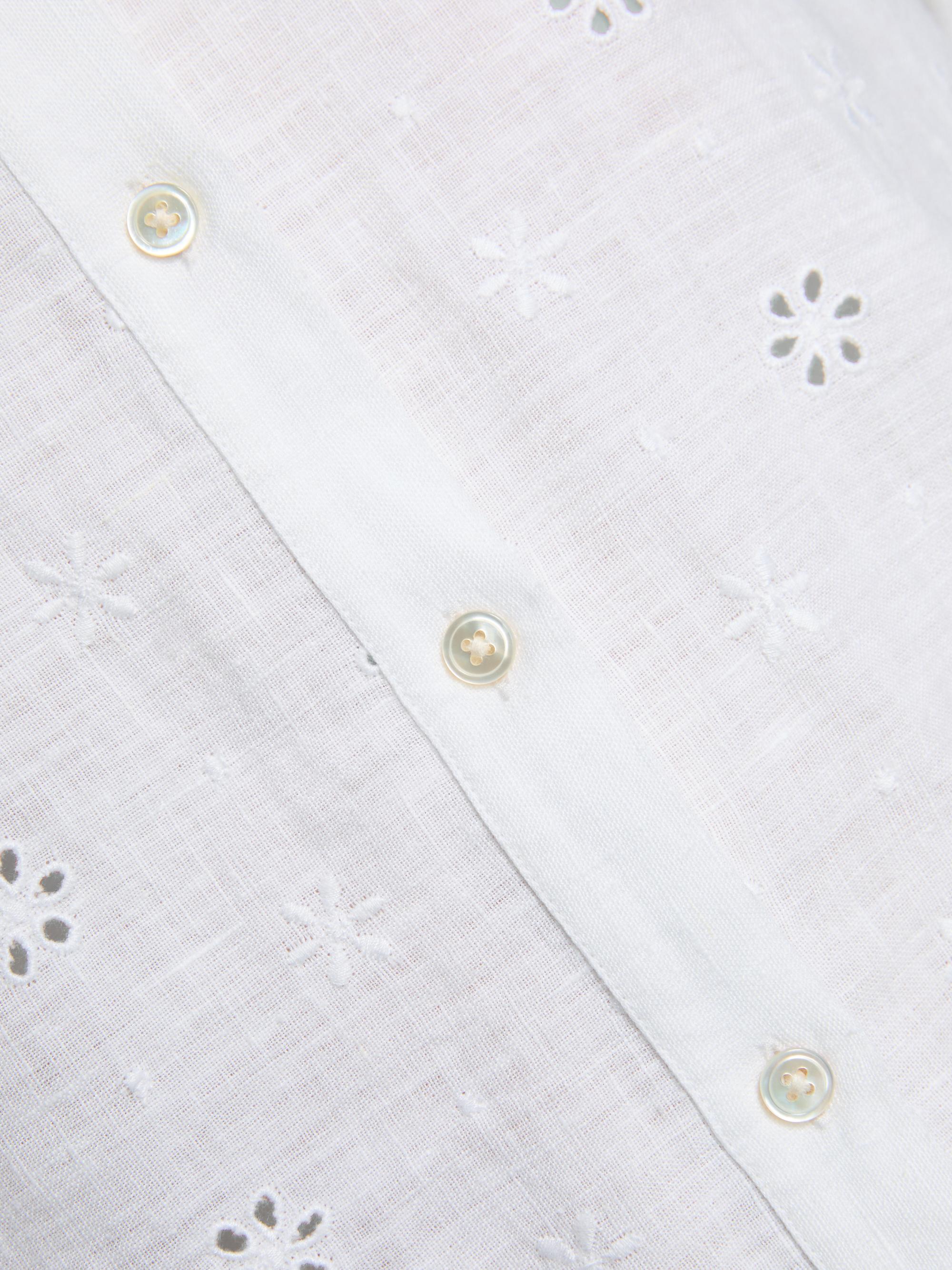 LoveShackFancy Women's Delano Eyelet Linen Button-Front Shirt - Optic White | Thumbnail 7