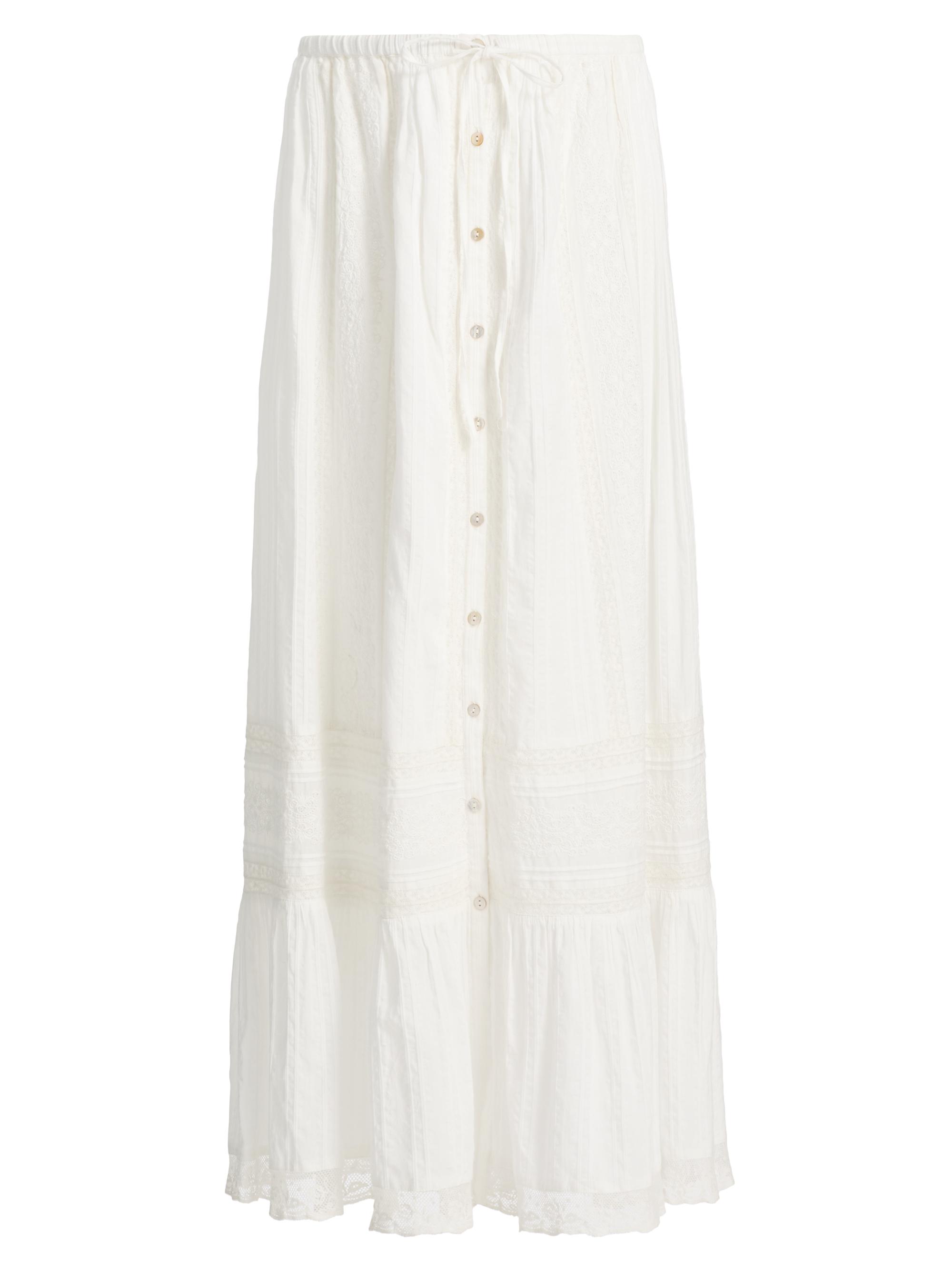 LoveShackFancy Women's Brina Lace Cotton Maxi Skirt - Optic White