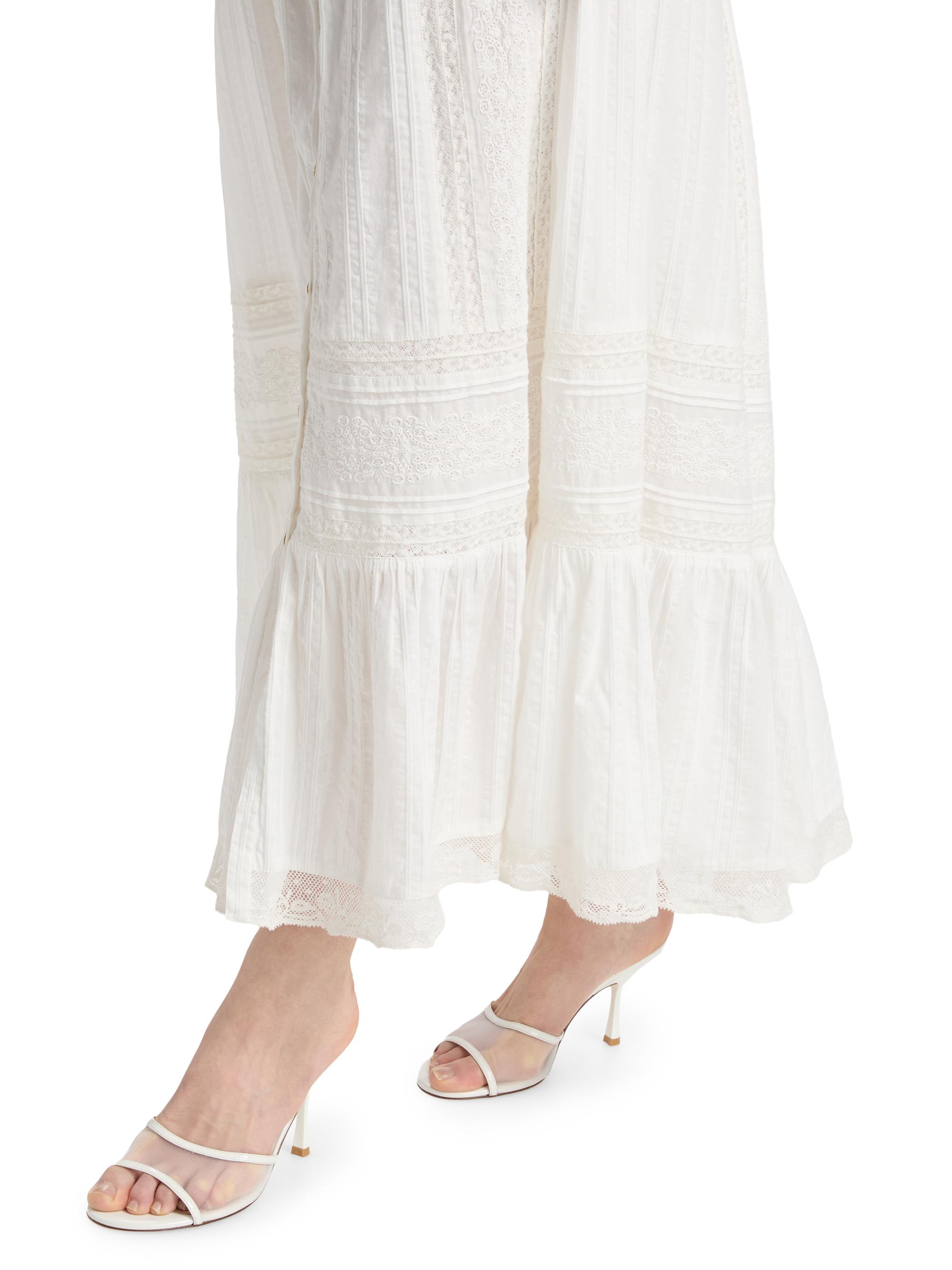 LoveShackFancy Women's Brina Lace Cotton Maxi Skirt - Optic White | Thumbnail 6