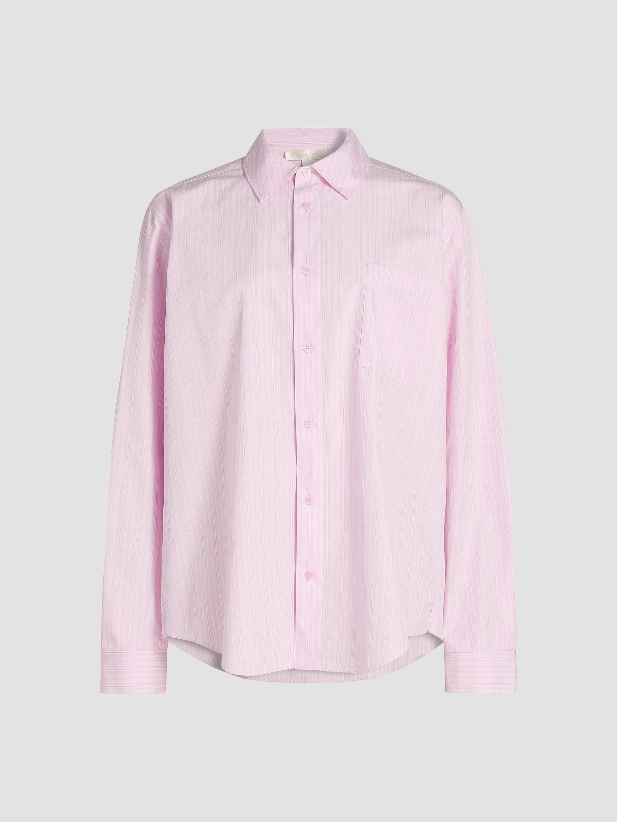 LoveShackFancy Women's Hudley Striped Cotton Shirt - Hibiscus Honey - Size Large